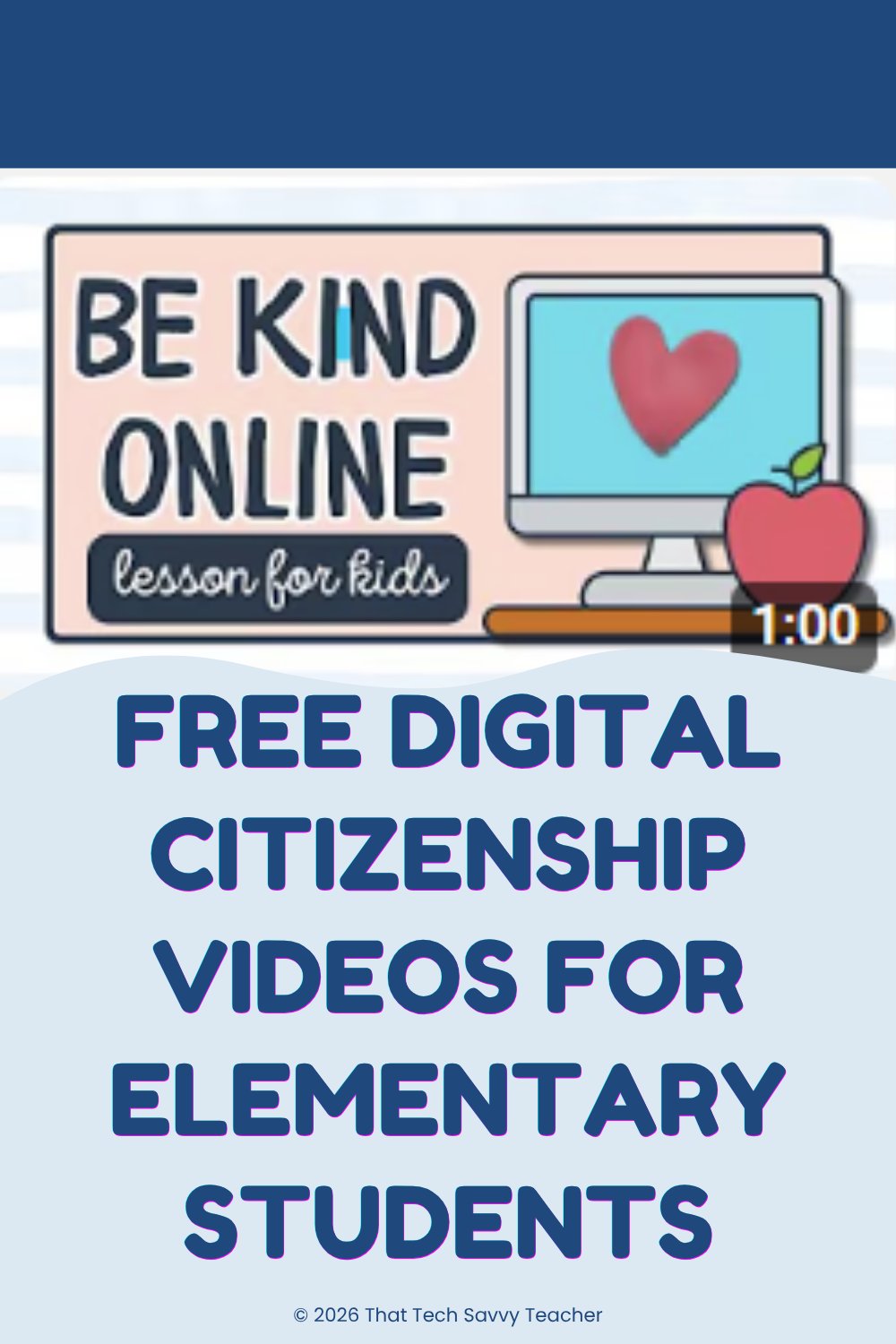 pinterest pin for free digital citizenship videos