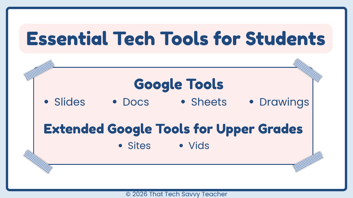 list of google tools that are used in the tech lab