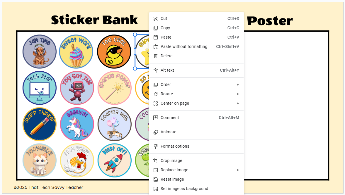 right click option for copy and paste