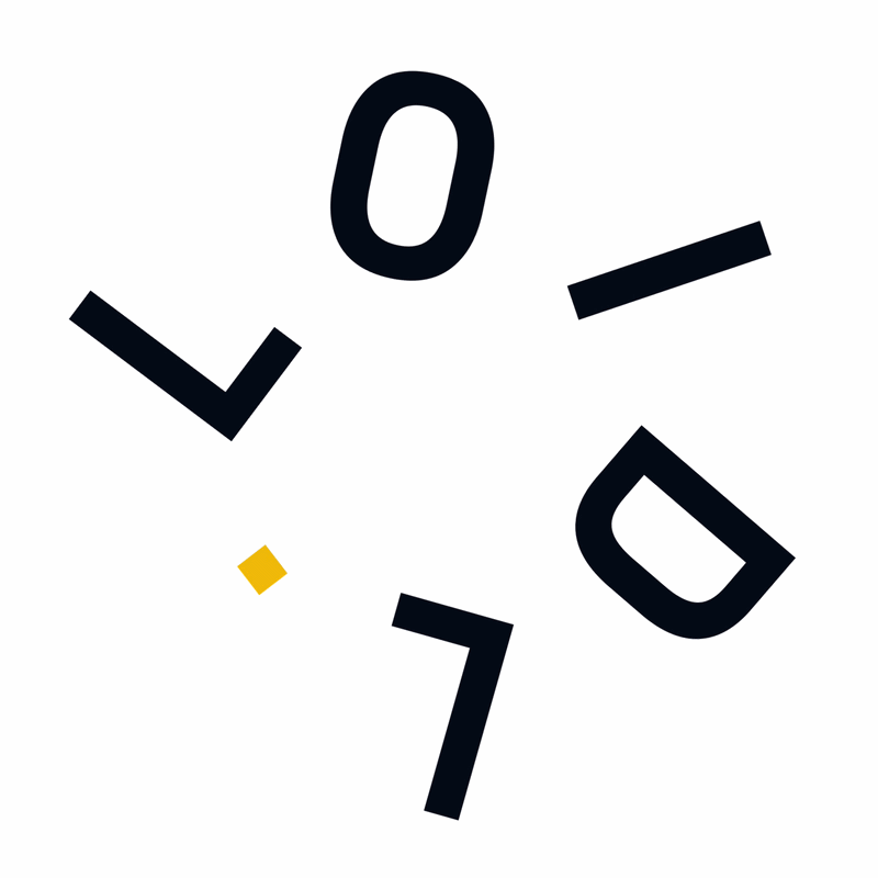 Loidl logo animated, moving like a person.