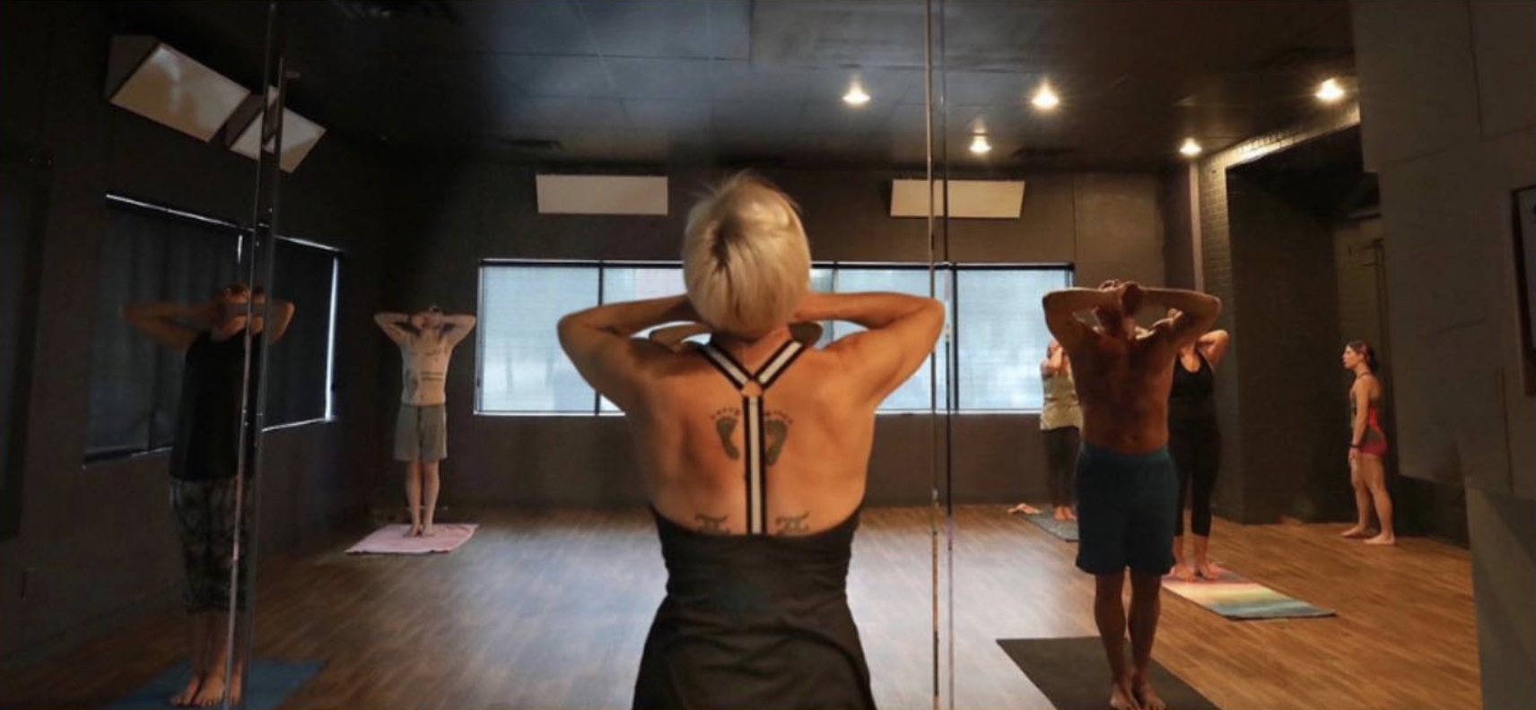 woman practicing breath and yoga at Studio One Yoga Roseville