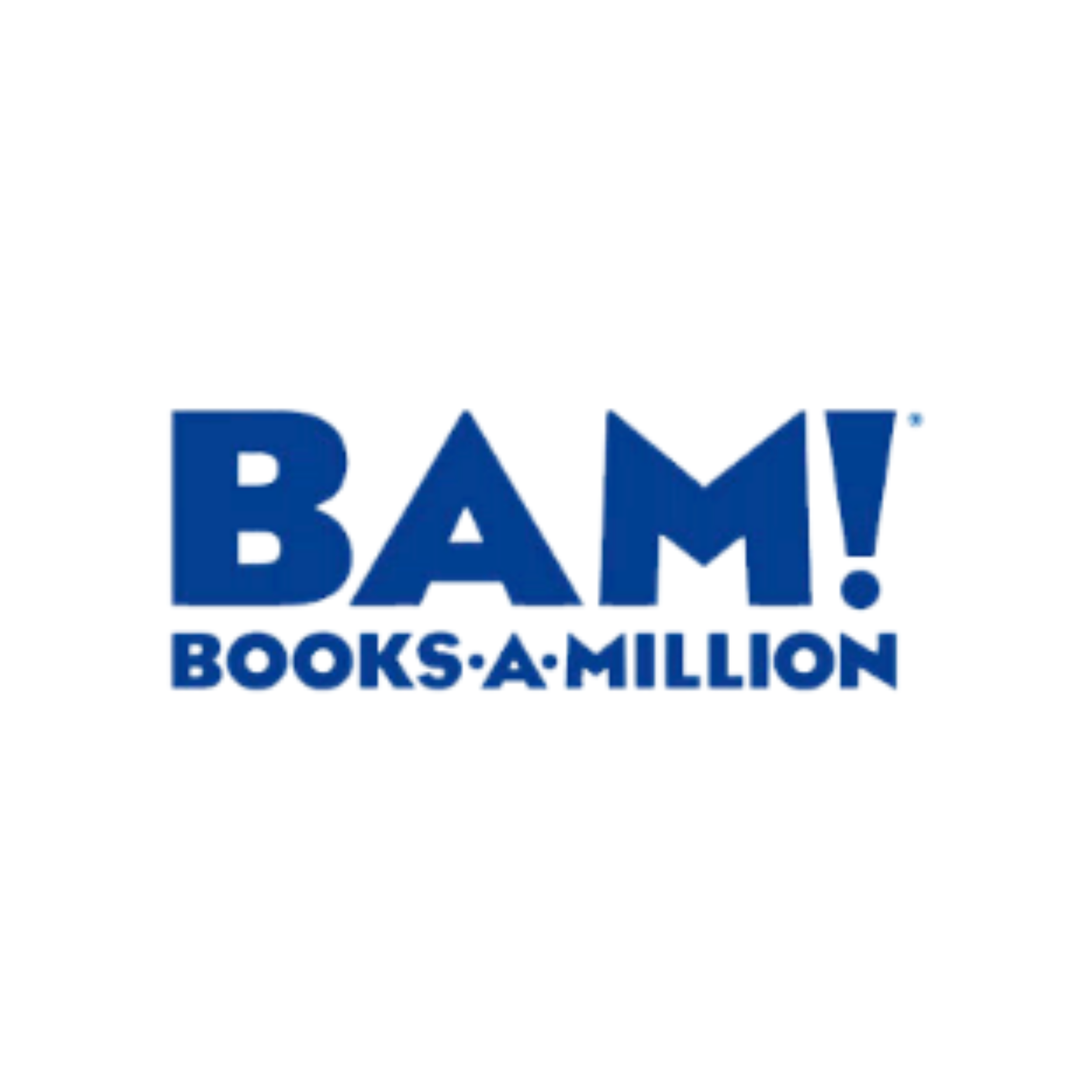 BAM! Books-A-Million logo in blue text on a white background.