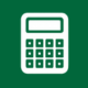 Green icon of a calculator
