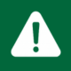 Green warning sign with white exclamation mark