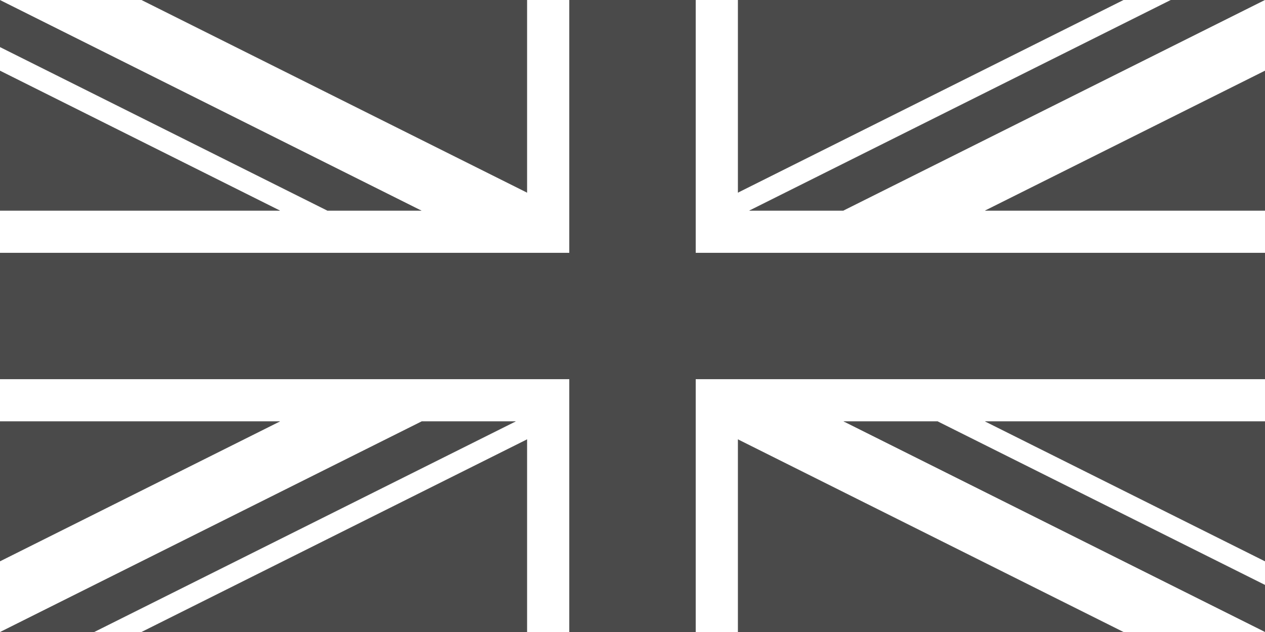 A stylized black, white, and gray flag resembling the Union Jack of the United Kingdom with a modern, abstract design.
