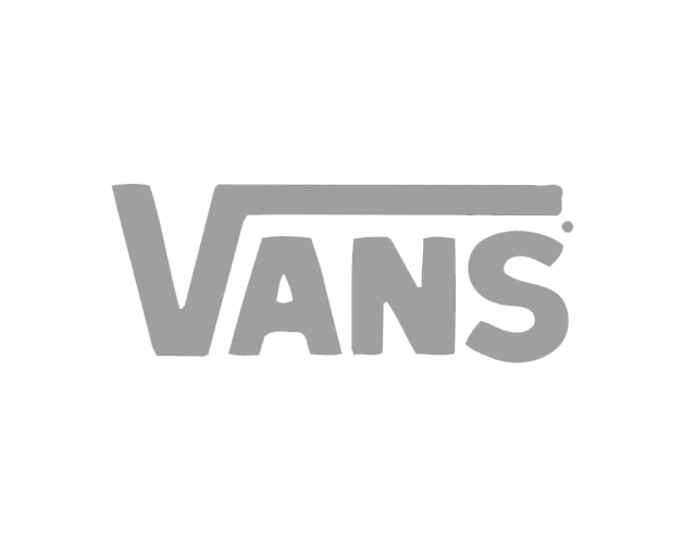 Vans logo in black and gray.