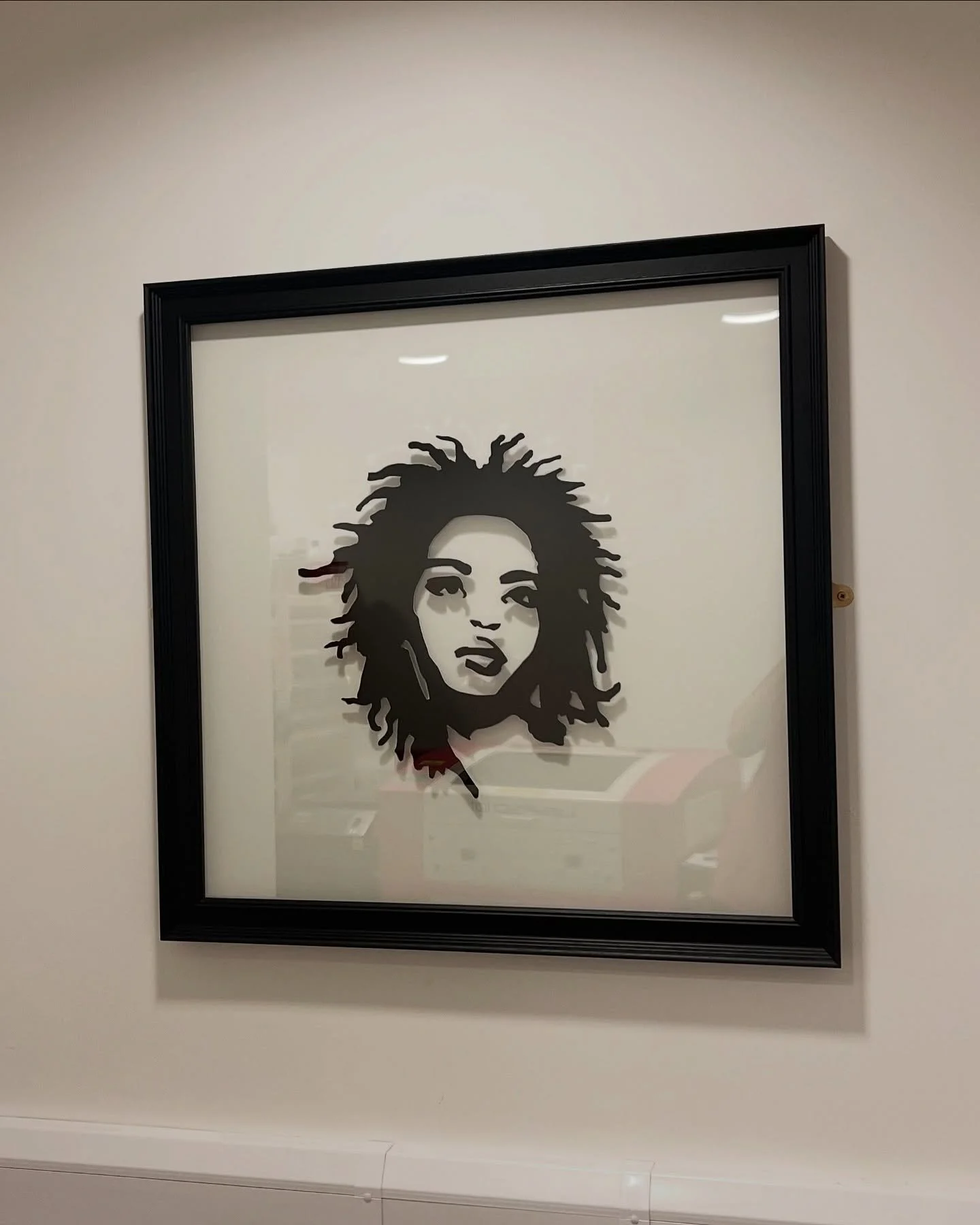 ⁣⁣⁣⁣⁣
&ldquo;Miseducation&rdquo;⁣
@mslaurynhill 
Plexiglass⁣⁣⁣⁣
Trapped in Glass⁣
⁣⁣⁣⁣
Shots of the artwork on the wall in the studio.⁣
⁣
Using @hindleys_ltd materials. ⁣
⁣⁣⁣⁣⁣
#laurynhill #miseducation #art #artwork #custom #rap #perspex #fugees