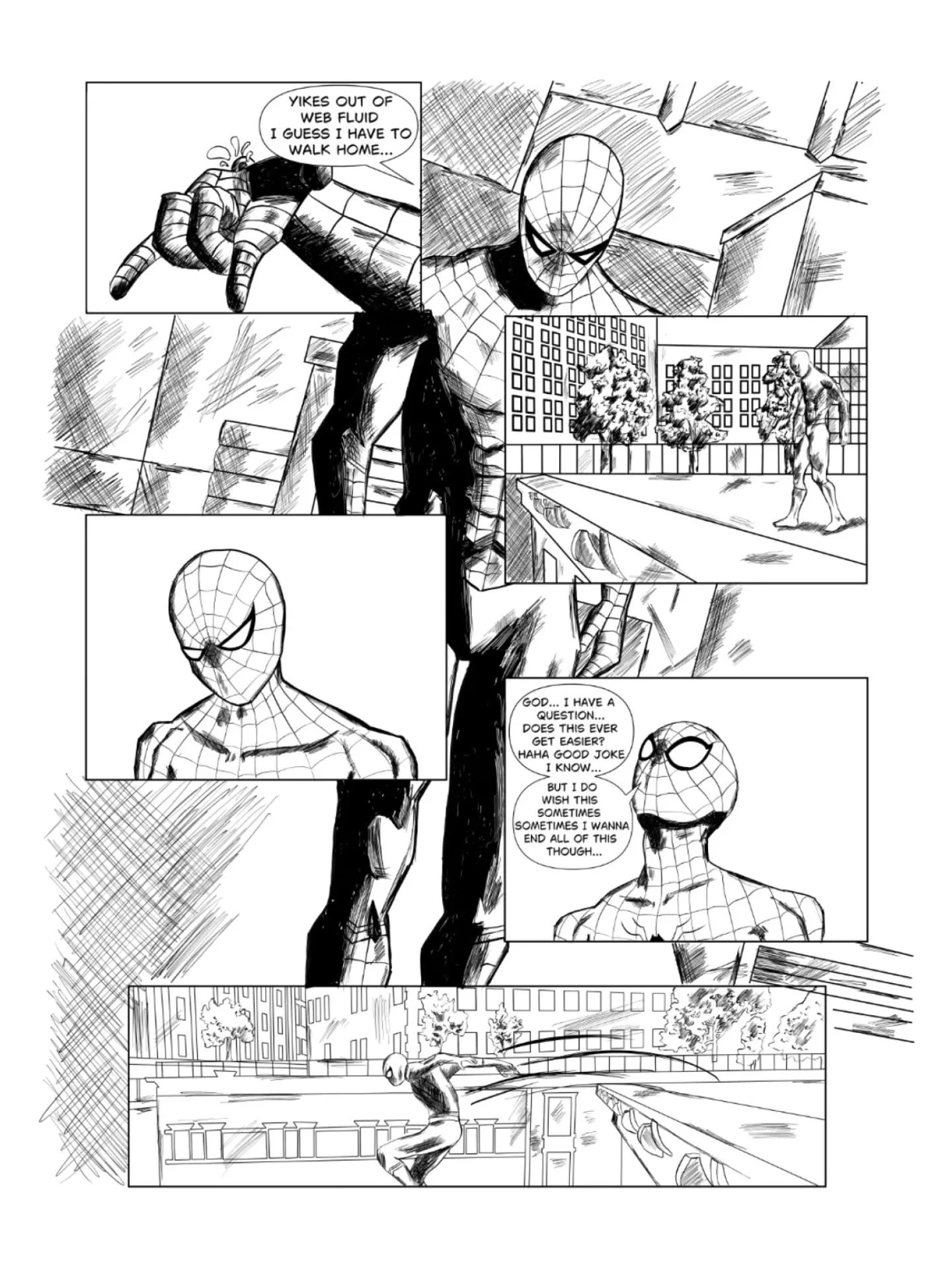 Here is a post of some black and white pages of my latest Comic I drew
#spiderman #comicbookartist #comicbookartwork