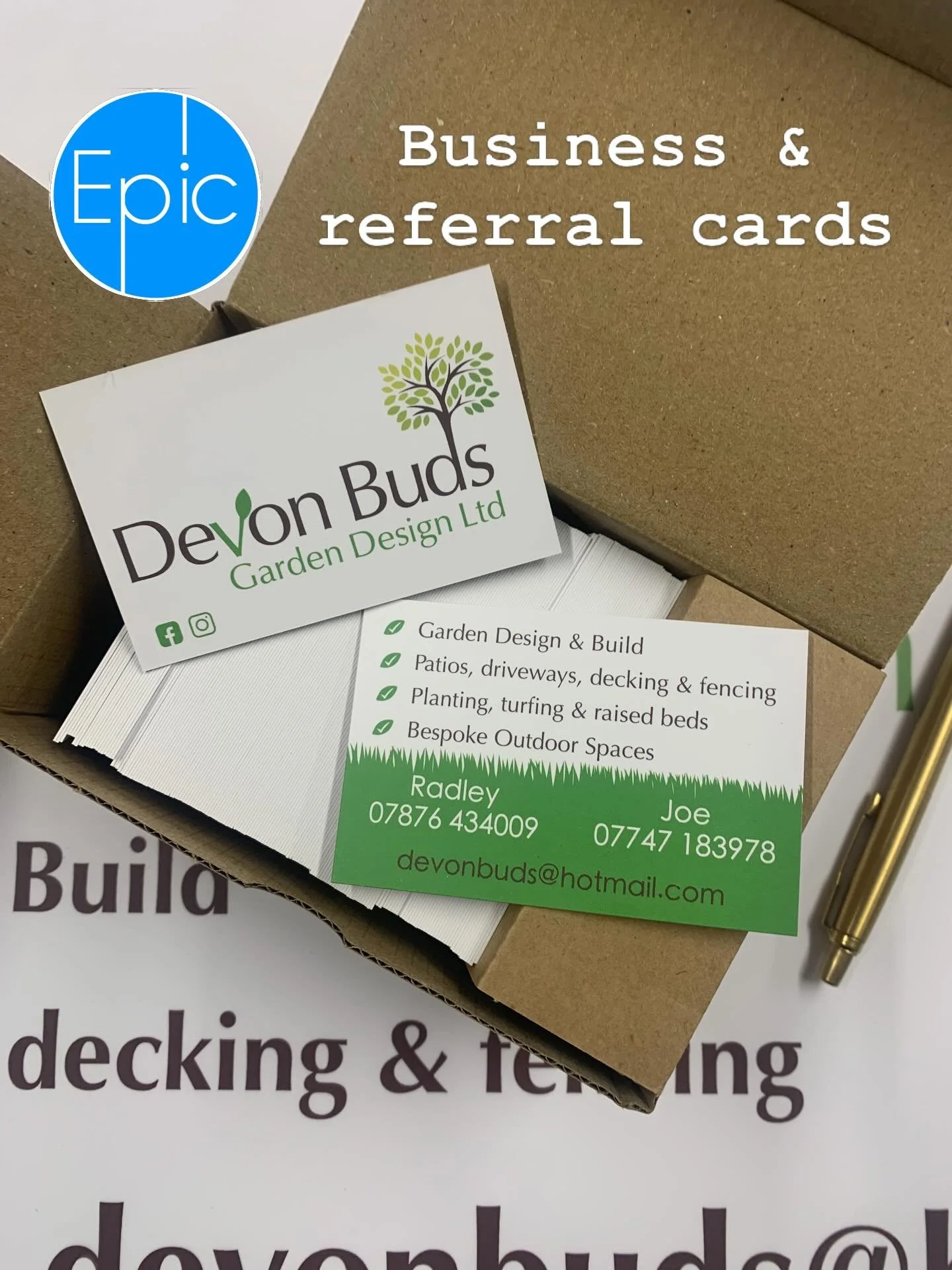 Fresh print for Devon Buds 🌿 @devonbuds 

A batch of business cards and referral cards produced on 450gsm stock &mdash; giving them a premium, sturdy feel that really stands out compared to standard cards.

Sometimes the small details make the bigge
