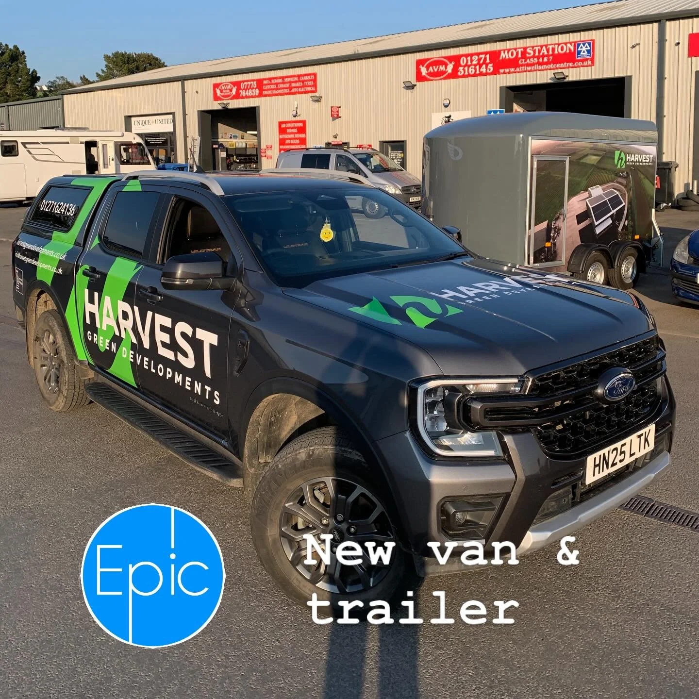 Full setup for Harvest Green Developments 🌱🔥 @harvestgreendevelopments 

Loved this one&hellip; not just a van, but the full setup 👌

We designed, produced and installed graphics across both the Ford Ranger AND trailer, making sure everything ties
