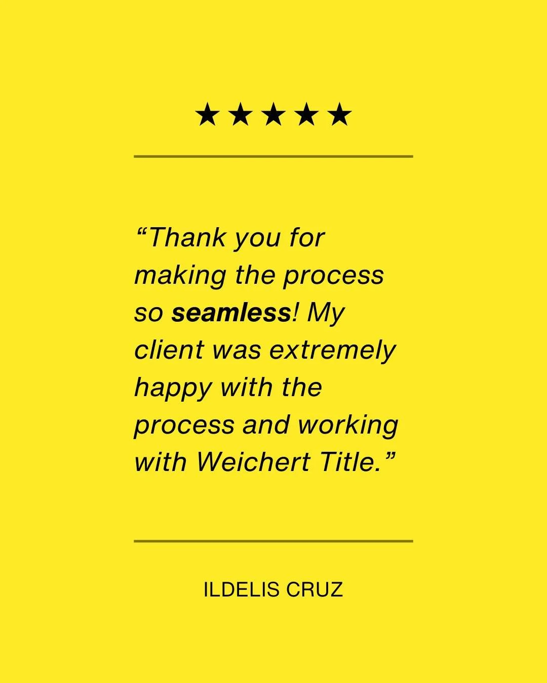There&rsquo;s nothing we value more than the trust of our clients. Grateful for the kind words from Cherry Hill Realtor Ildelis Cruz  working with our President Mike Harris and Title Advisor Lori Thomas Lamb. 

@title_girl_lori #thebrightchoice #thep