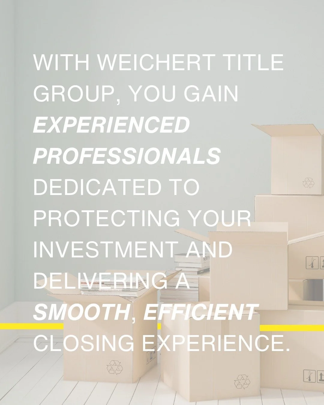 A smooth closing isn&rsquo;t luck&mdash;it&rsquo;s preparation, precision, and the right people in your corner.

At Weichert Title Group, we bring experience you can rely on from contract to close, ensuring every detail is handled with care so you ca