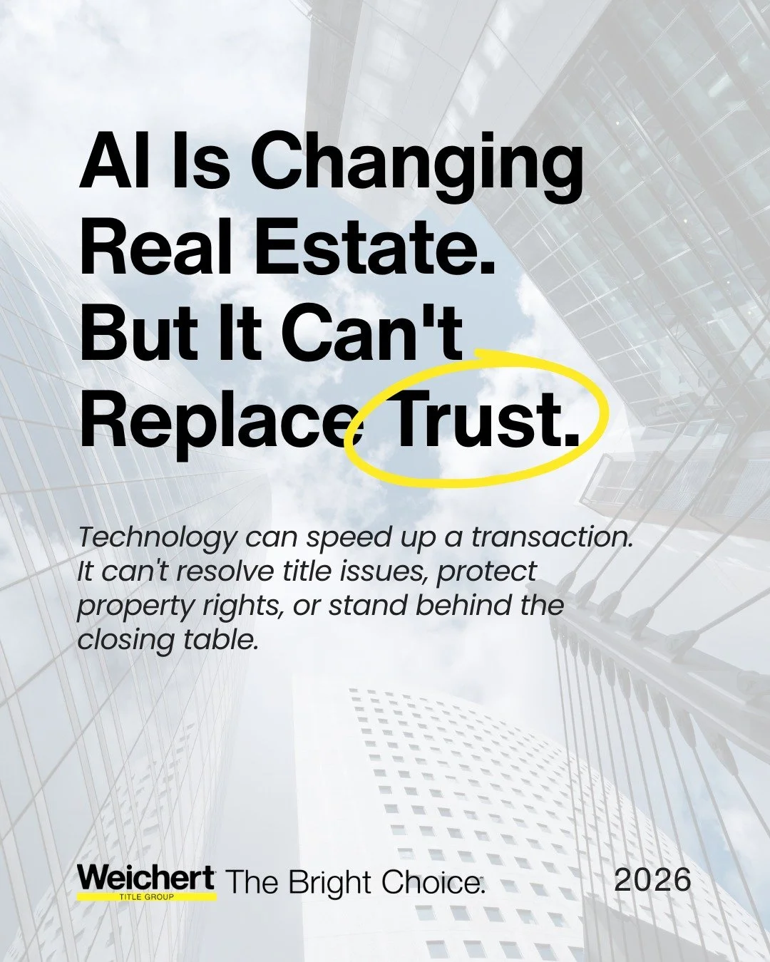 AI is transforming real estate, but there&rsquo;s one thing it can&rsquo;t automate.

From document review to workflow efficiency, technology is helping transactions move faster than ever before. But behind every closing is something AI can't replace