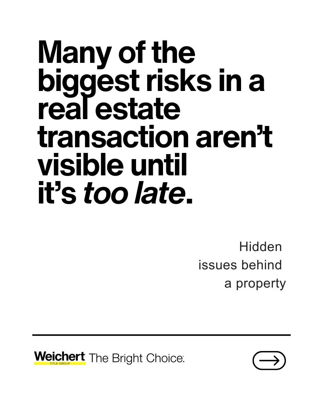 The biggest risks in a real estate transaction often aren't visible during a showing.

Without proper title examination, these issues could create costly problems after closing. This is why title work is more than paperwork, it's protection.

Save th