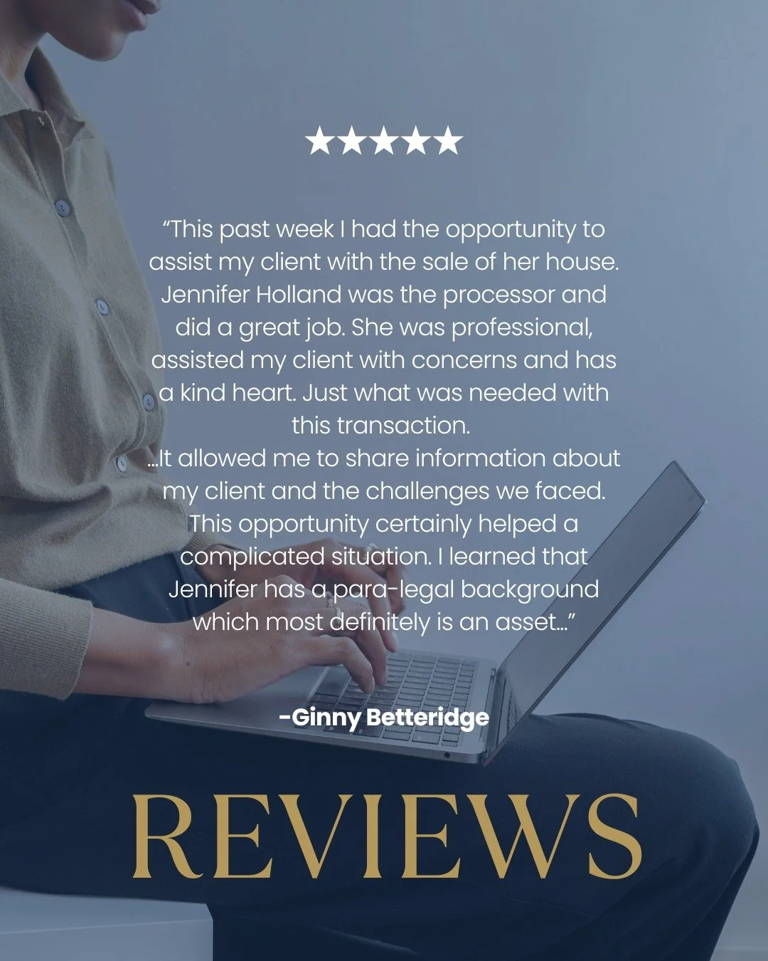 A seamless closing is never by chance&mdash;it&rsquo;s the result of a team that genuinely cares.

We&rsquo;re thankful for trusted partners like Ginny Betteridge of the Weichert Haddonfield office, and for team members like Jennifer Holland who cons