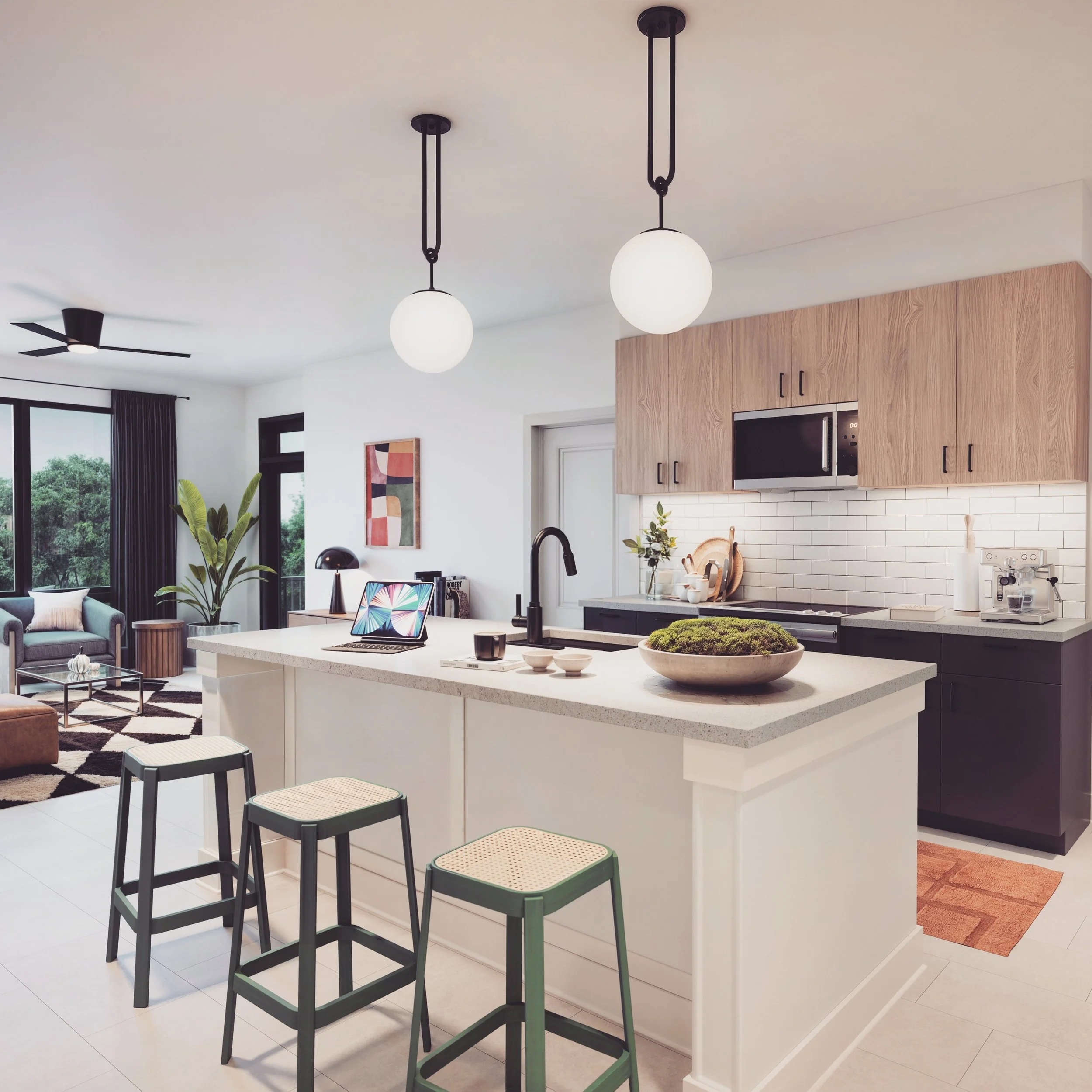 Step inside your new home.

Residences at Midtown are engineered with premium finishes, modern utility, and zero compromise. From layout to materials, every detail is built with intention.

The space includes:
Designer kitchens with quartz countertop