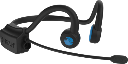 Forbrain bone conduction headset with microphone.