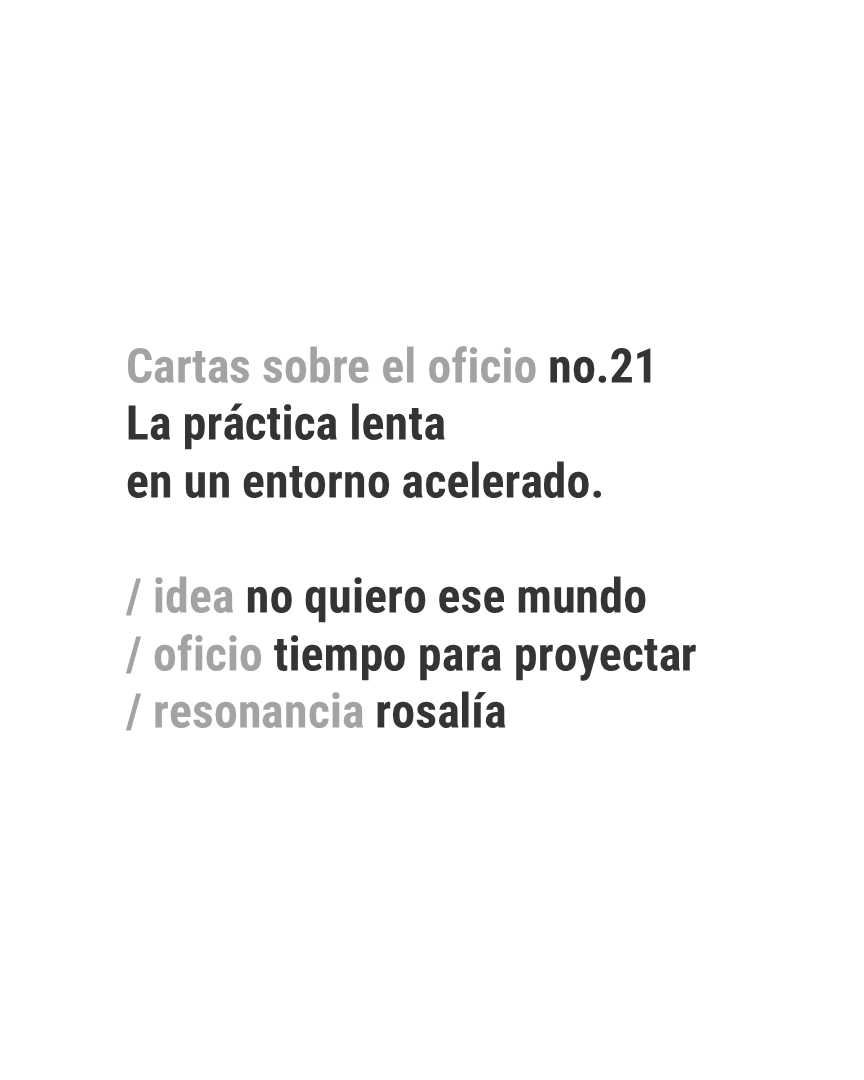 No.21. La práctica lenta en un entorno acelerado.
