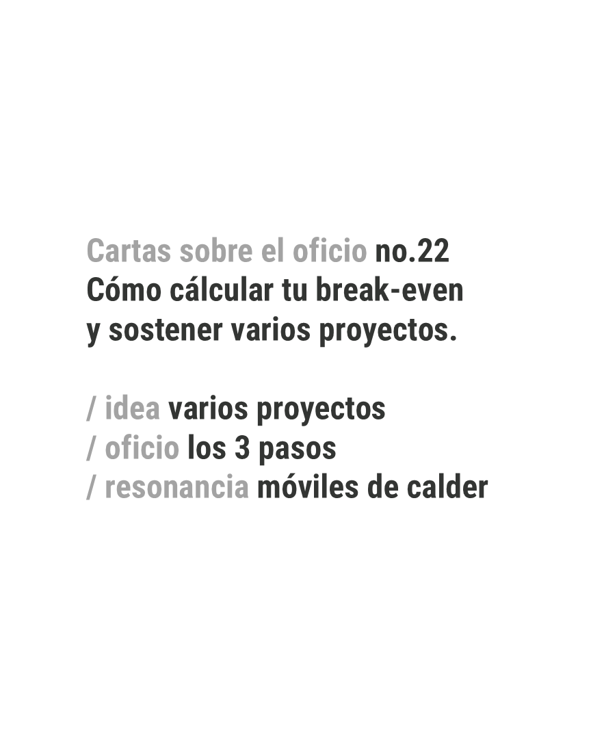 No.22. Cómo calcular tu break-even y sostener proyectos en paralelo.