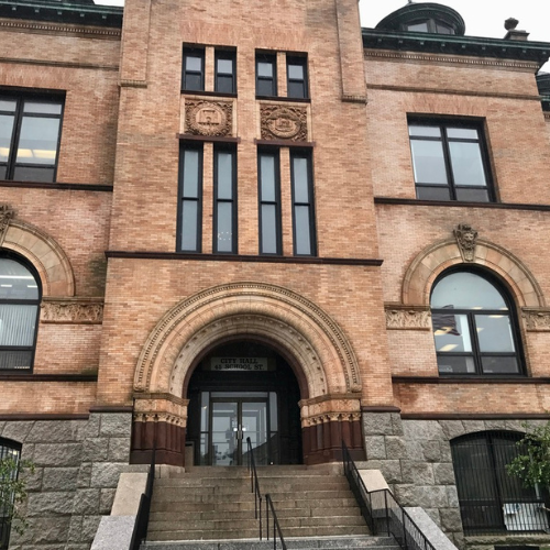 Brockton City Hall in downtown Brockton Massachusetts