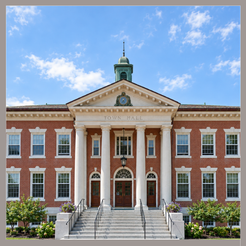 Braintree Town Hall in Braintree Mass