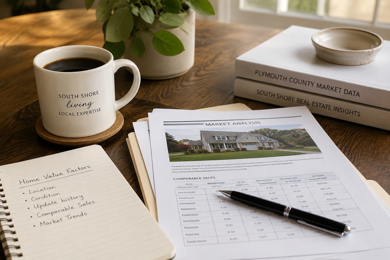 Home value review paperwork and market analysis for inherited and probate homes in Plymouth County and the South Shore of Massachusetts.