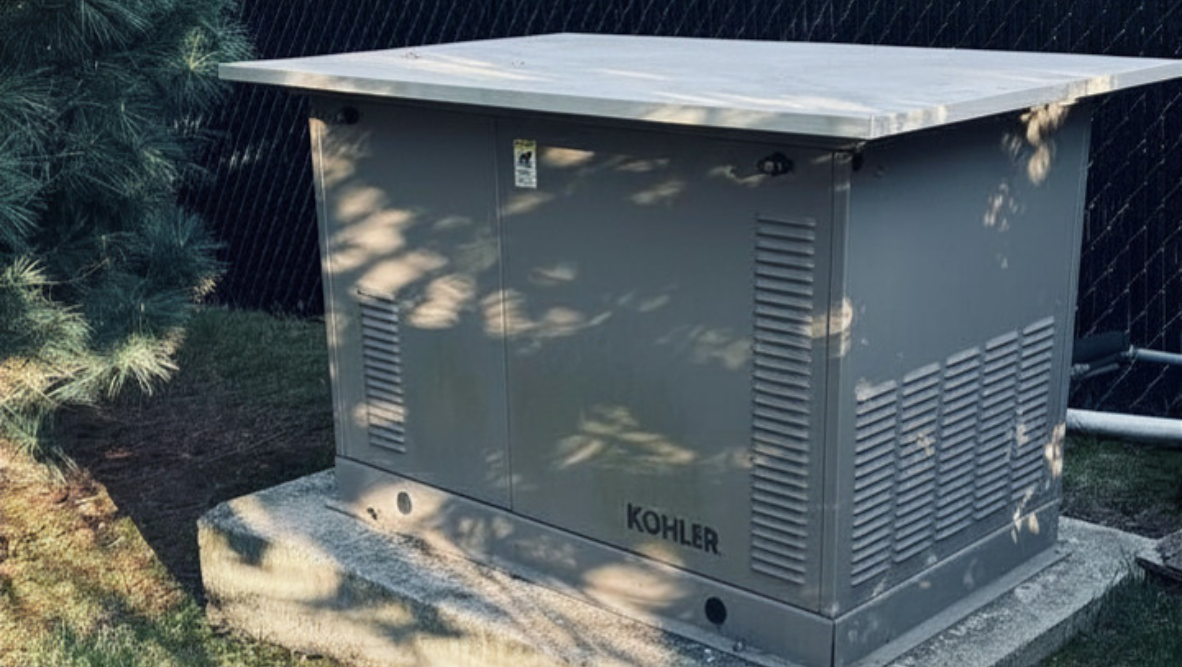 Natural gas whole-house generator at 63 Reed Street Hanson MA home for sale