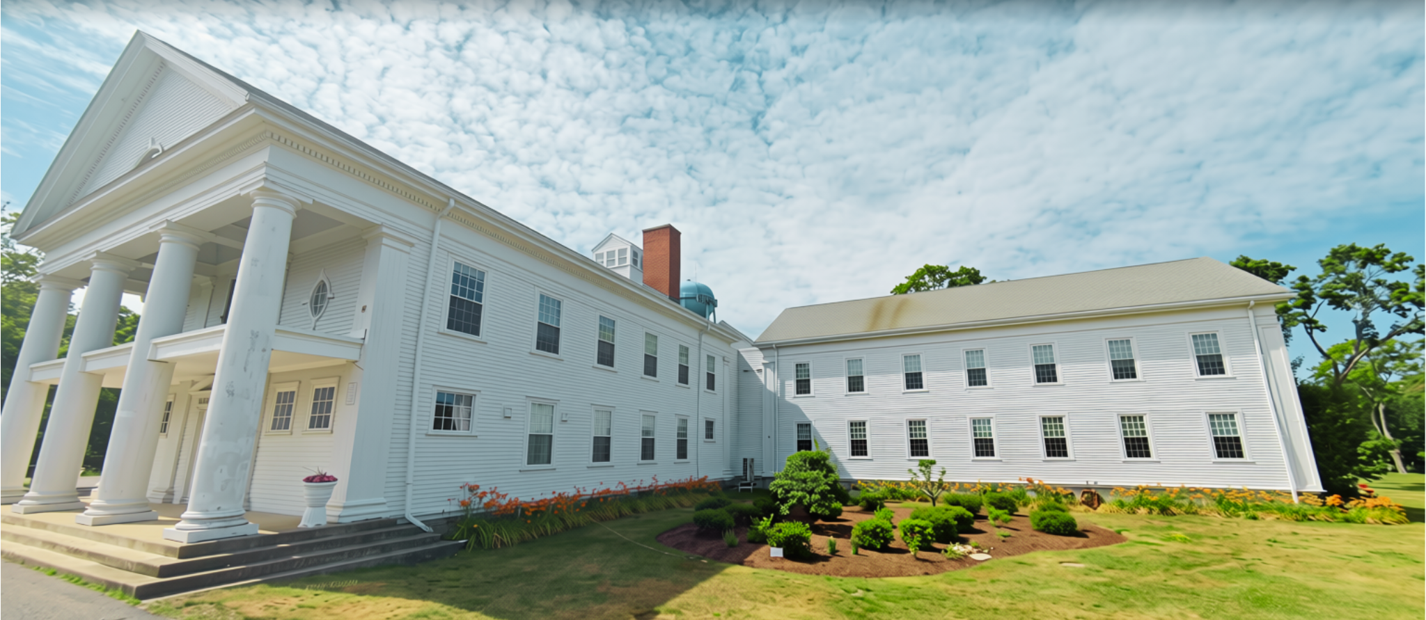 Halifax Town Hall in Halifax, Massachusetts, a local landmark in Plymouth County and community resource for residents exploring 55+ housing and downsizing options.