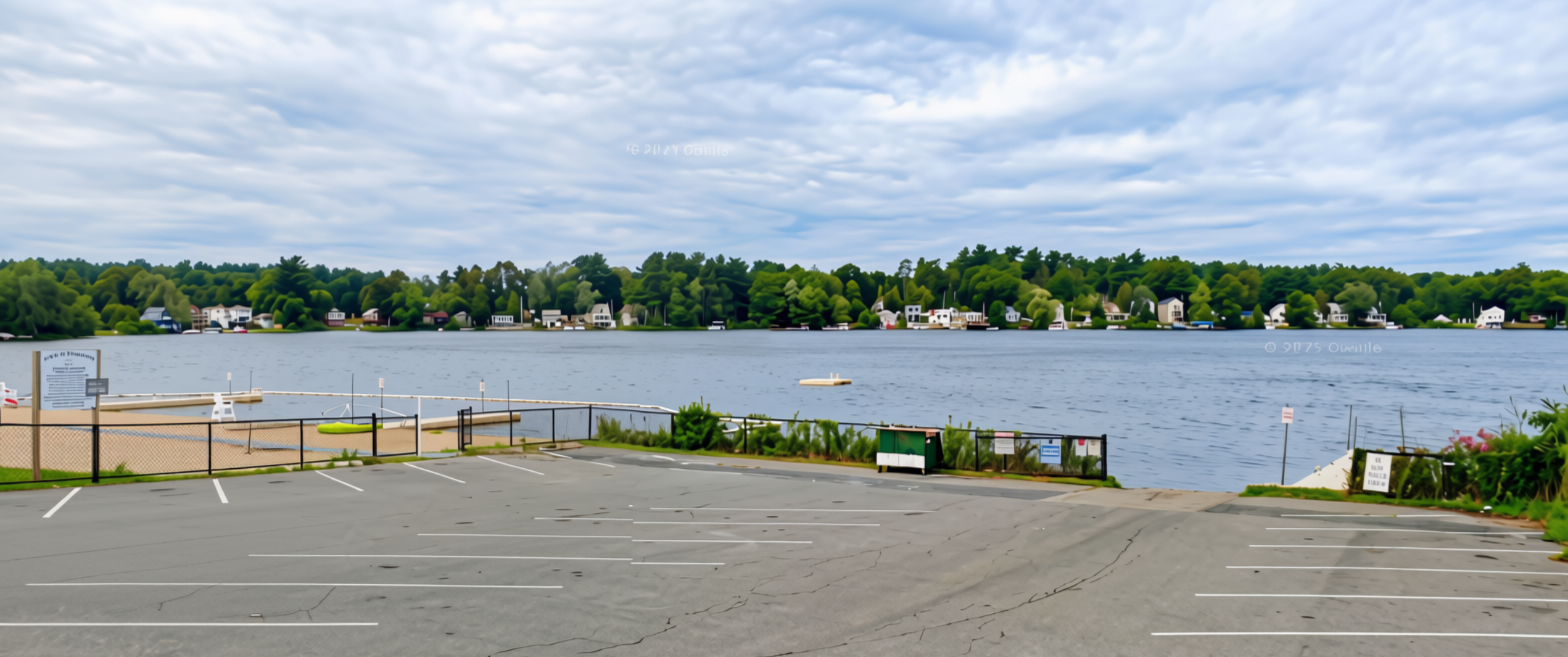 photo of town landing dock and parking lot