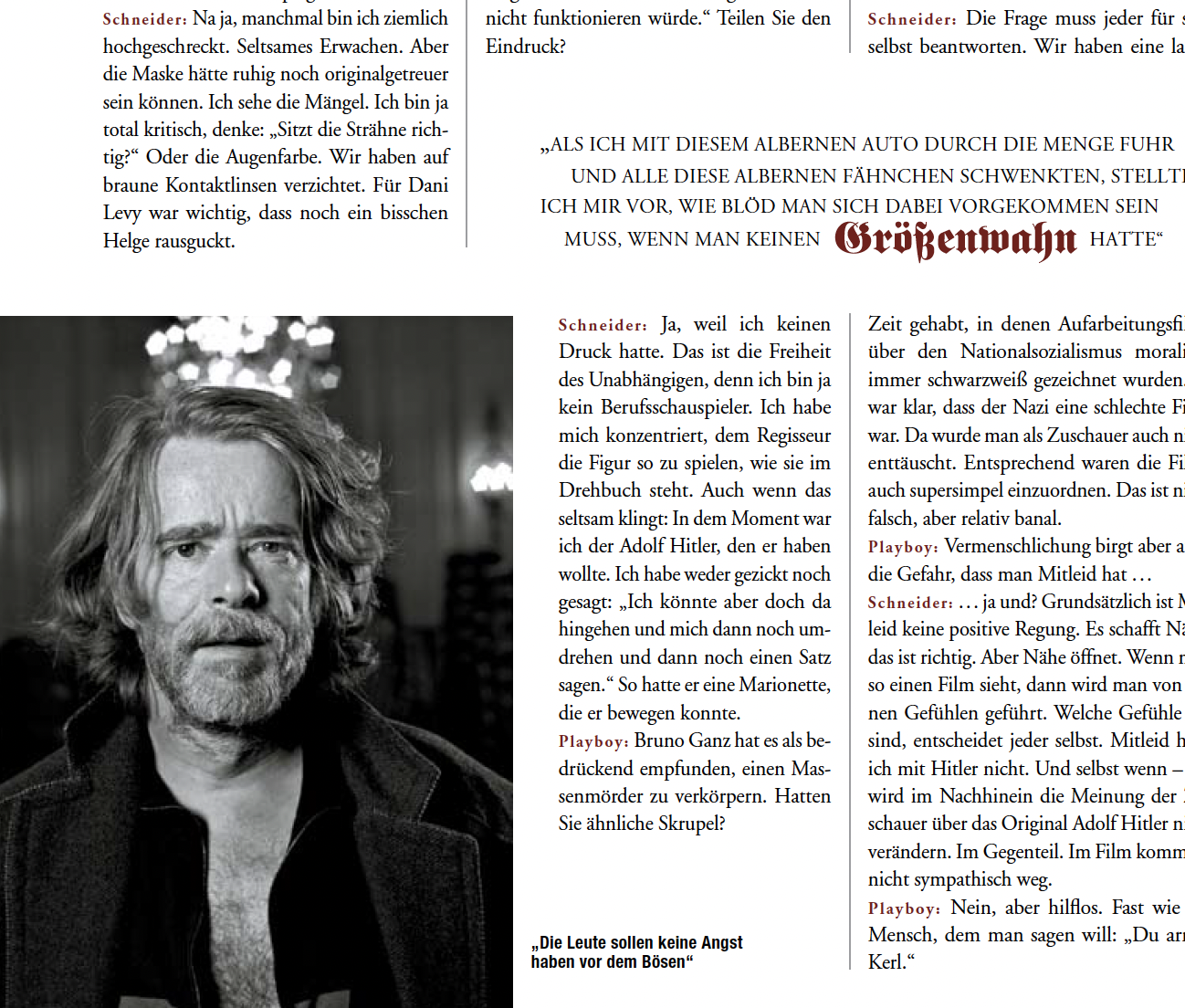 Layout- Ausschnitt 'Helge Schneider, Entertainer'