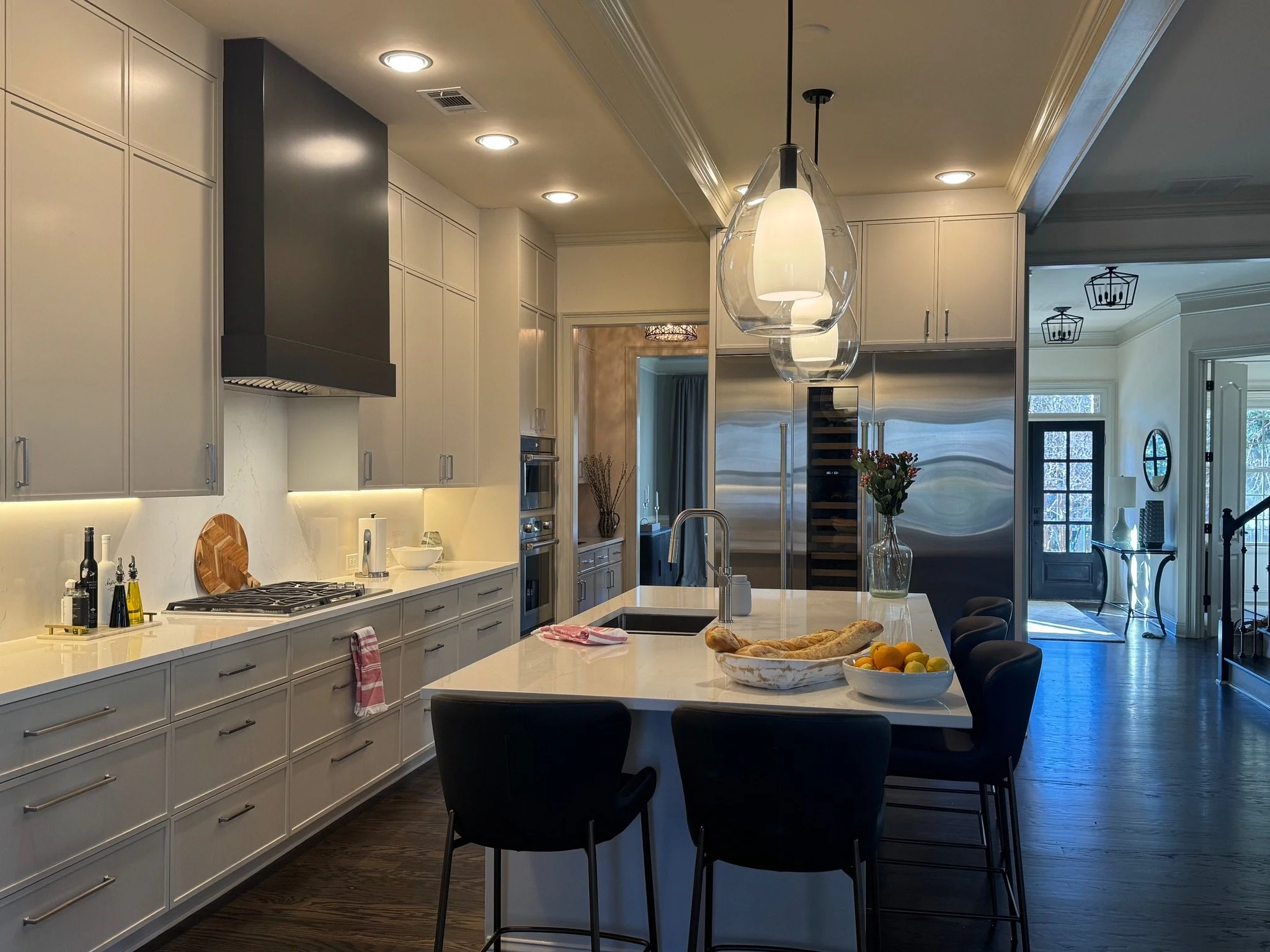 Frameless Kitchen designed in house by Catherine Michael. 