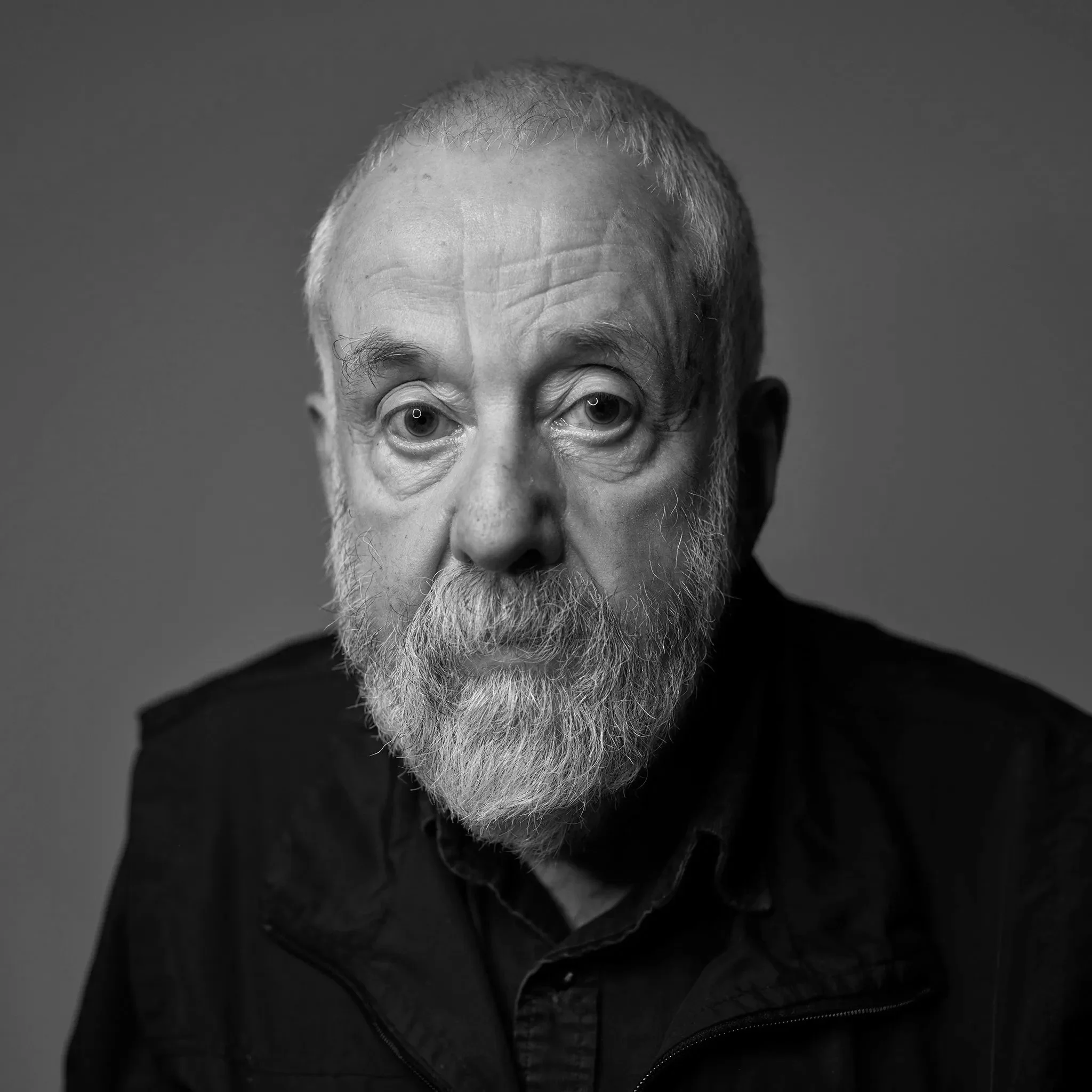 Portrait photograph of award-winning writer and director, Mike Leigh.