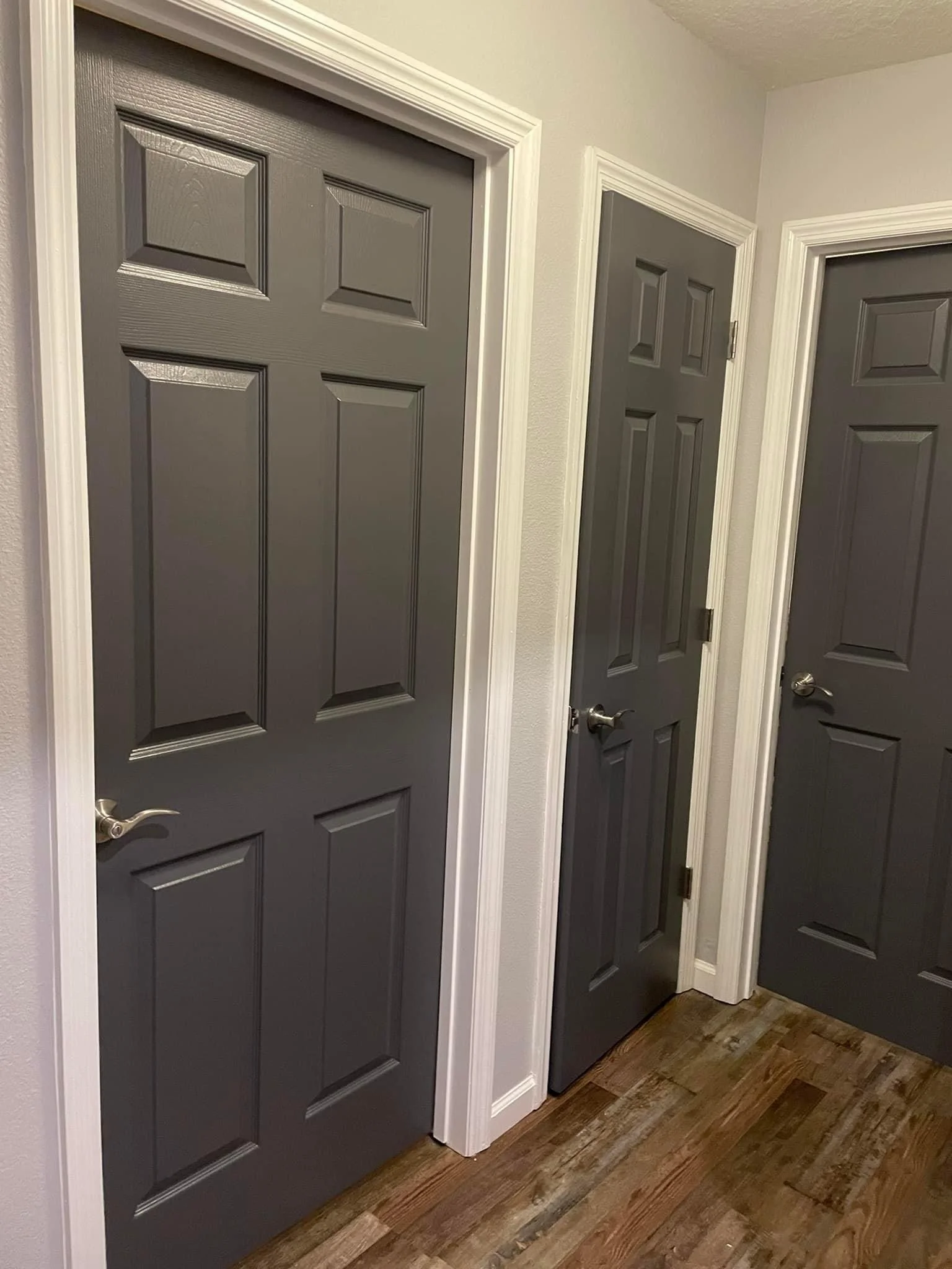 Custom painted interior doors in a home in Hunters Ridge Neighborhood in Ormond Beach