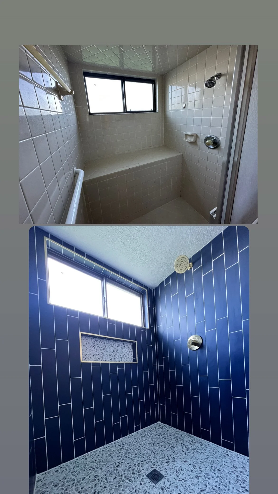 Before and After of Master Shower Remodel In South Daytona Florida