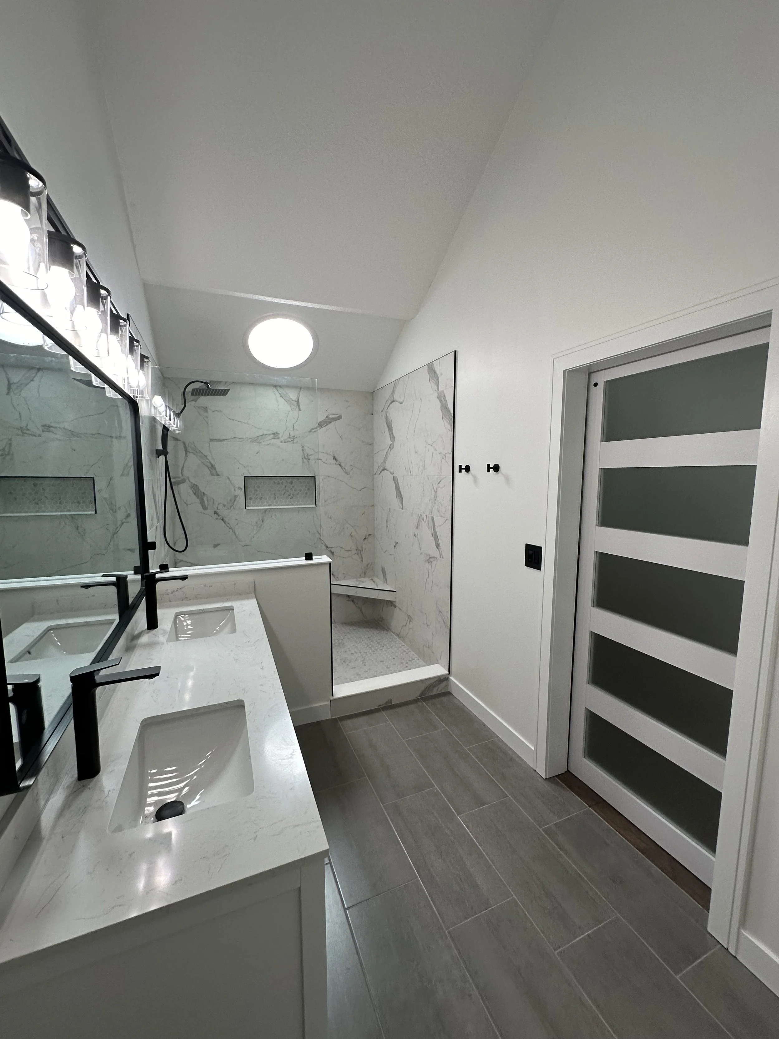 New Modern bathroom remodel we completed in Ormond Beach Florida