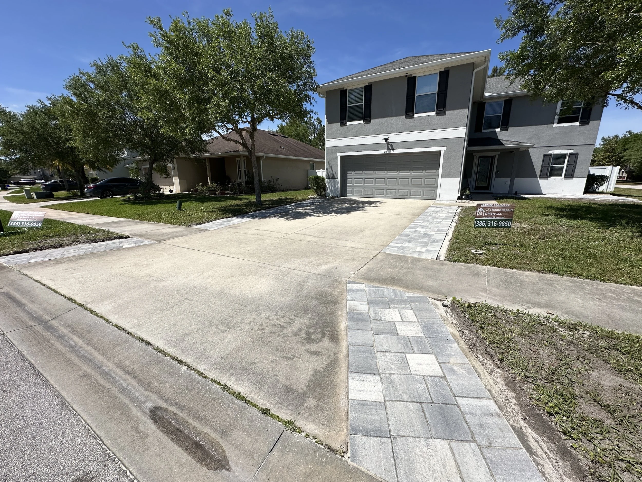 Driveway extension in Ormond Beach Florida. We installed a paver driveway extension to allow for more parking in a home in Ormond Beach Florida. in 2025