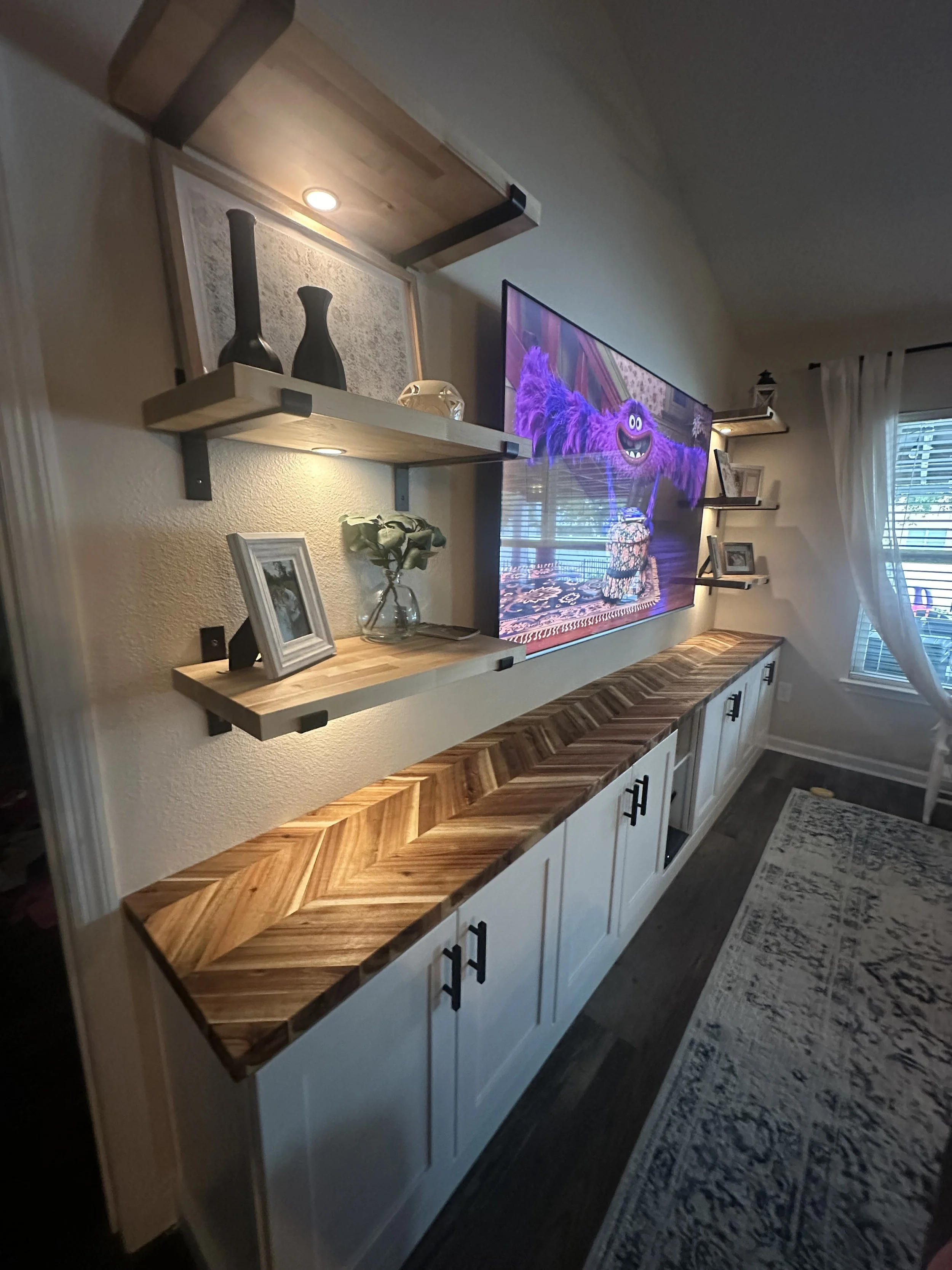 A custom living room built in designed and built by us in a home in Ormond Beach Florida. 