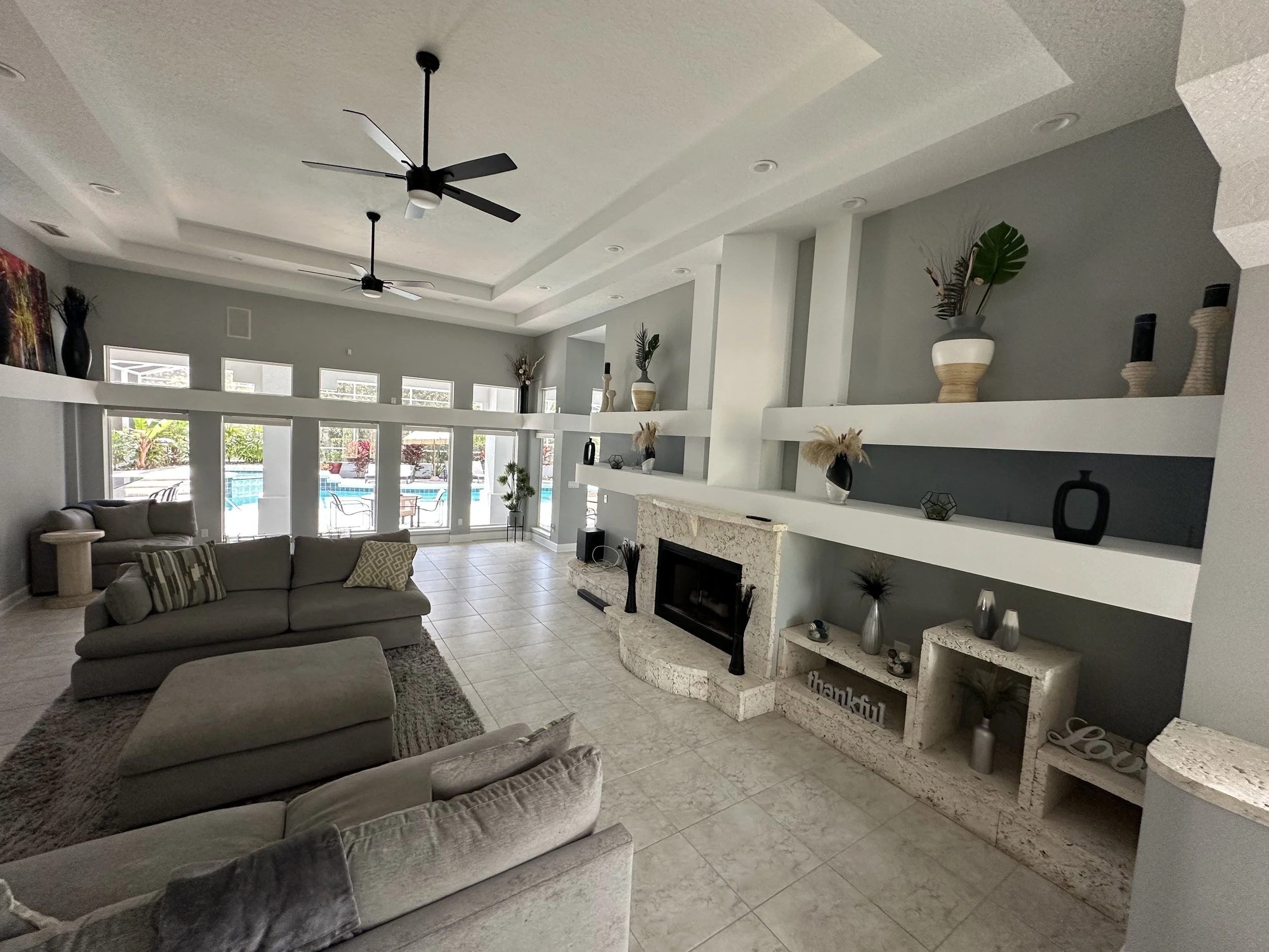 Living room Interior Painting we completed in the Breakaways Trails neighborhood in Ormond Beach Florida