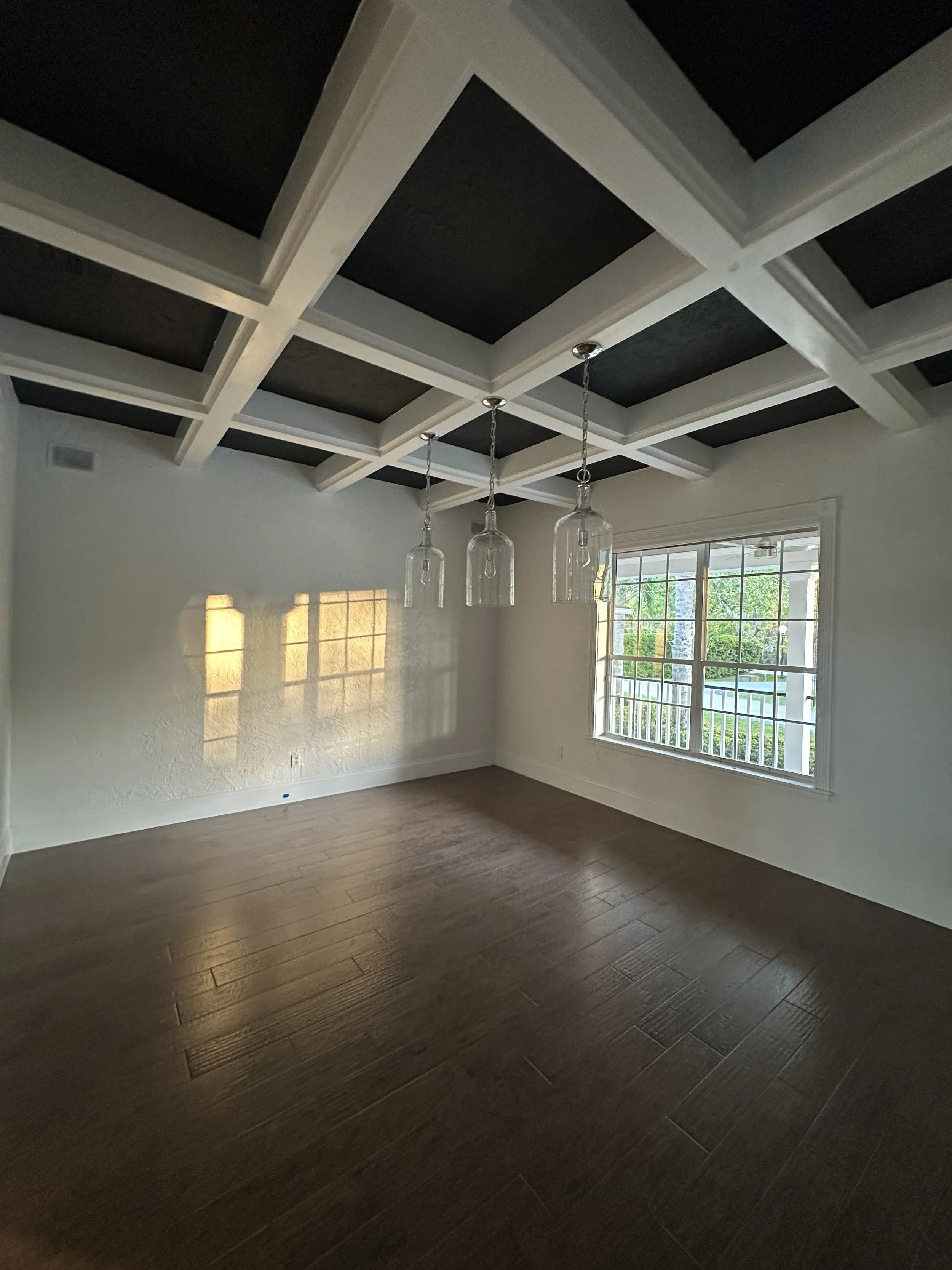 Upscale interior painting with vaulted tray ceilings in broadwater neighborhood in Ormond Beach Florida