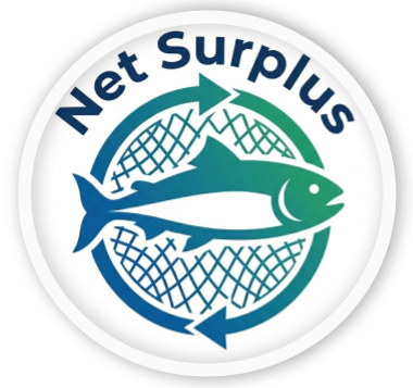 Net Surplus logo featuring a fish and recycling arrows.