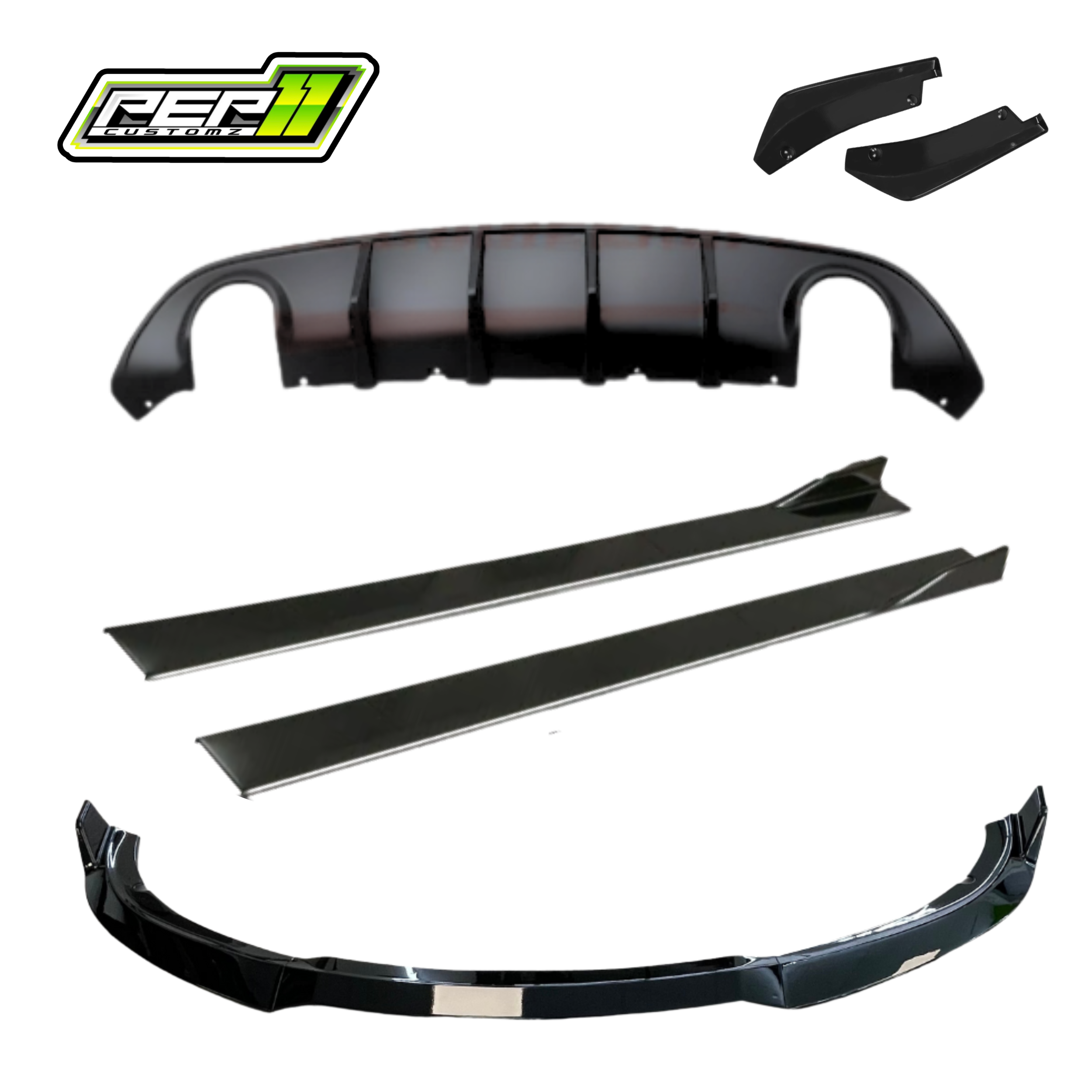 15-23 Dodge Charger SXT Full Kit: Front Lip, Side Skirts, Rear Diffuser, Aprons