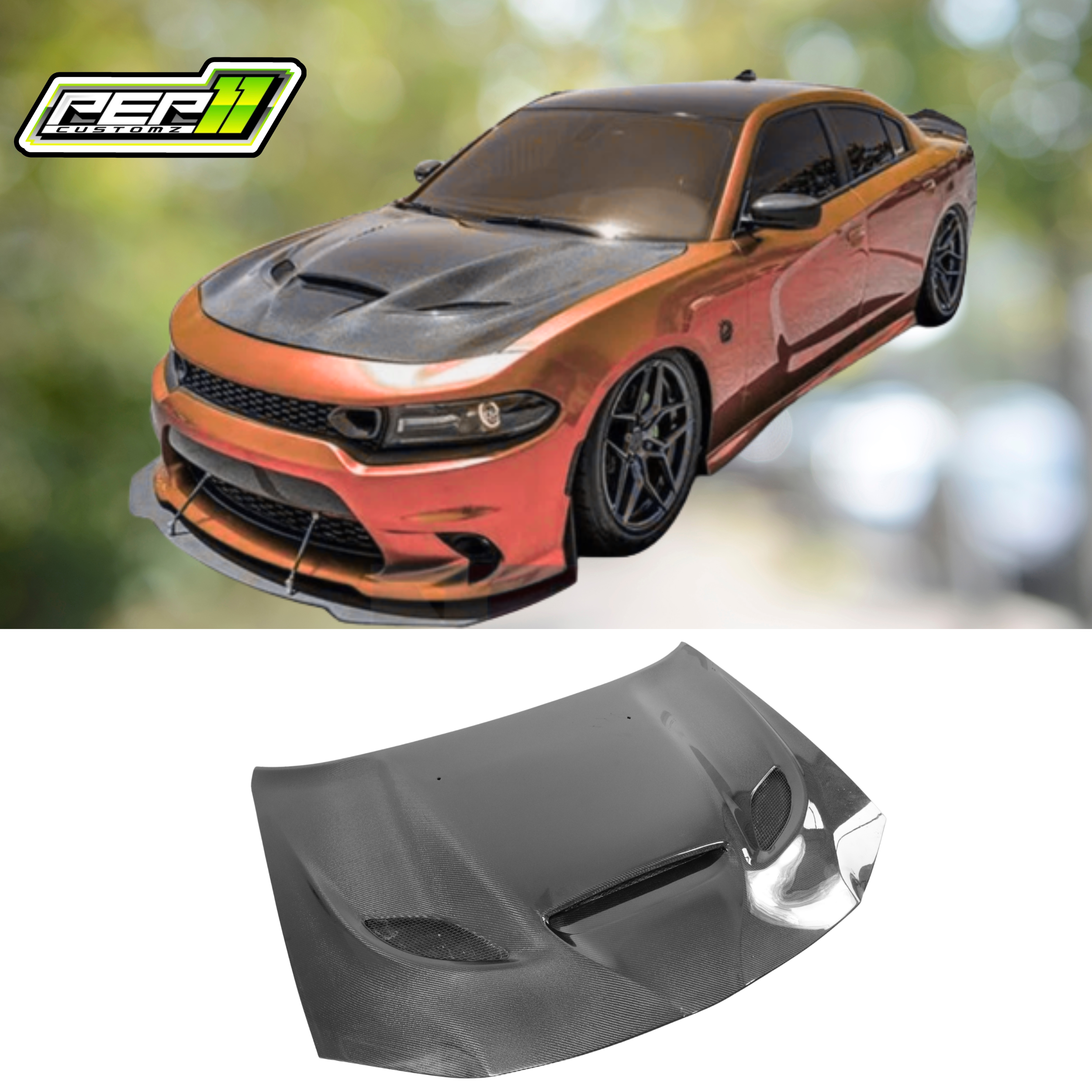 Dodge Charger Hellcat Carbon Fiber Hood *WE DO NOT SHIP HOODS OR BUMPERS; PICKUP FROM OUR SHOP LOCATIONS ONLY*