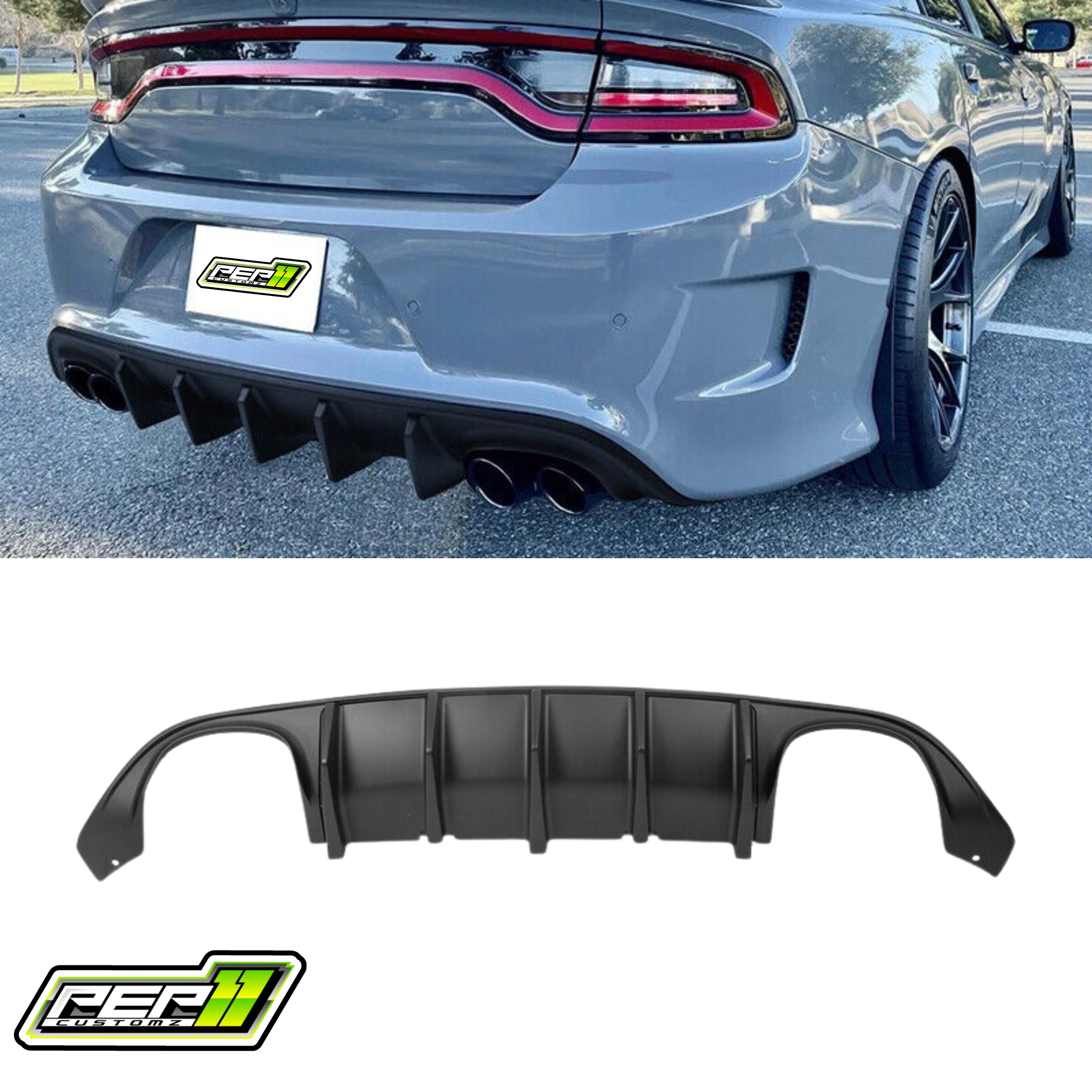 Dodge Charger Dual Quad Tip Diffuser - Slim Body