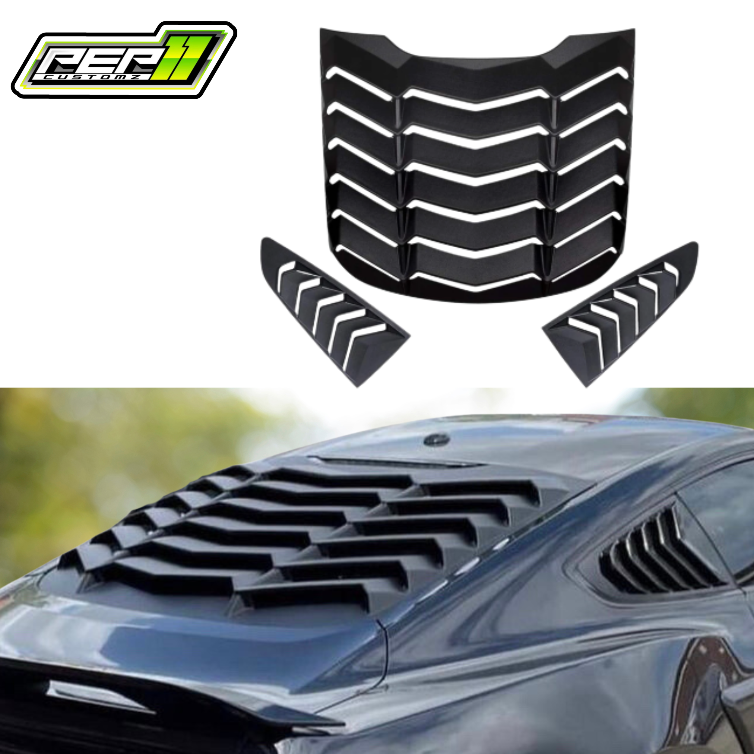 Mustang Rear Windshield and Side Window Louvers