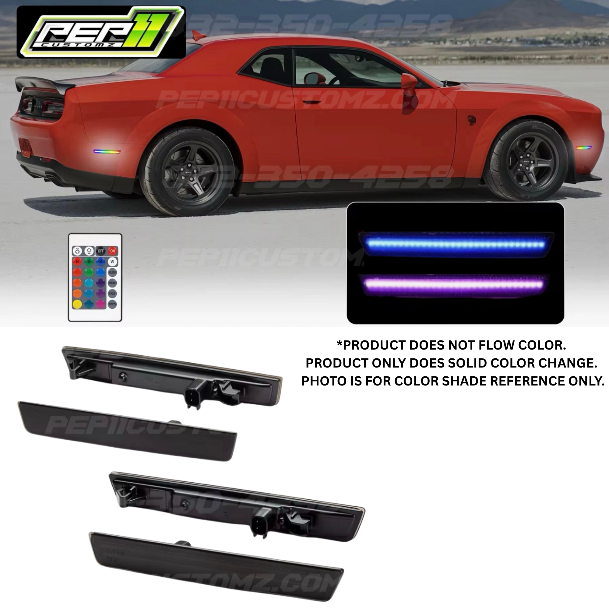 Dodge Challenger Slim Body Fit RGB Side Marker Reflectors