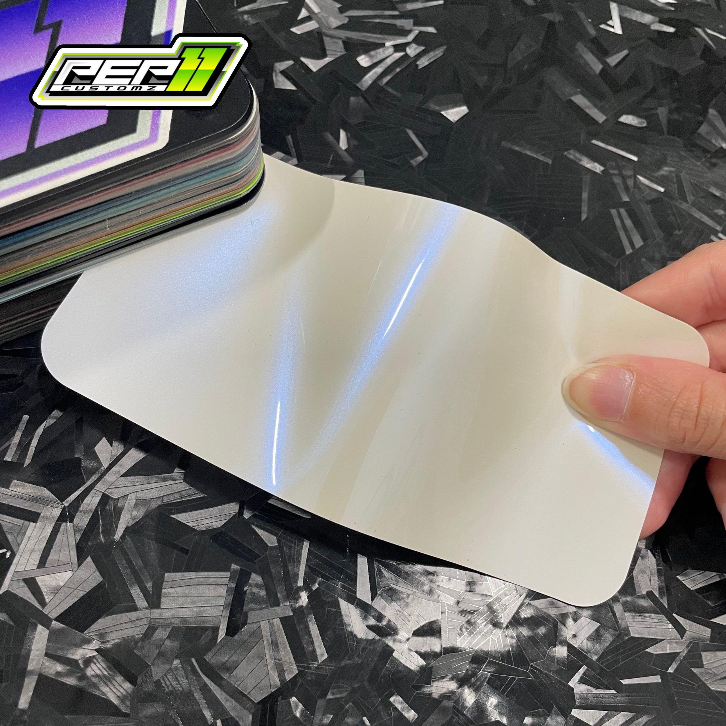 Super Gloss White Blue - Pep11customz Vinyl Wrap Material (Price does NOT include installation.)