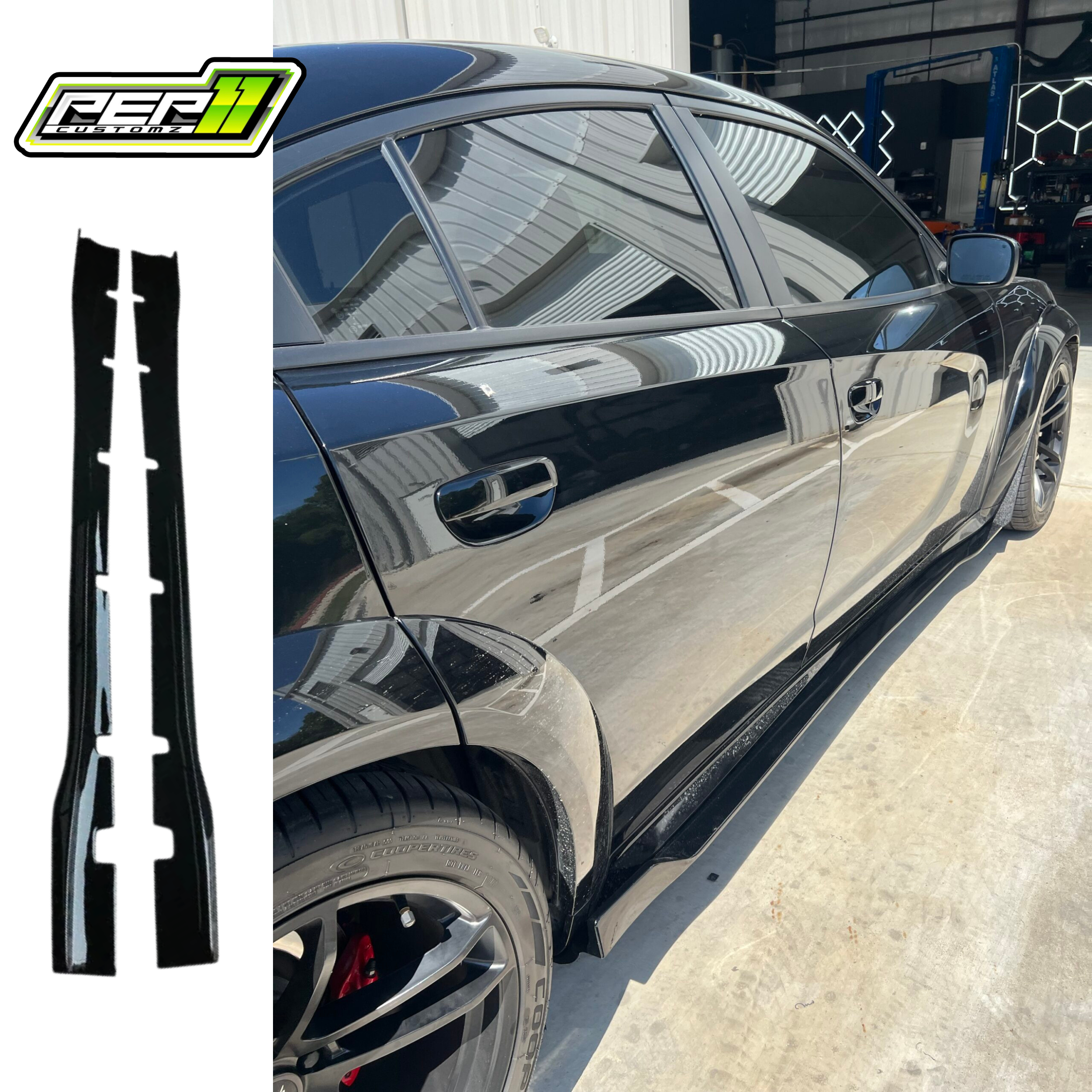 Dodge Charger 1 Piece Side Skirts - Wide Body Fit