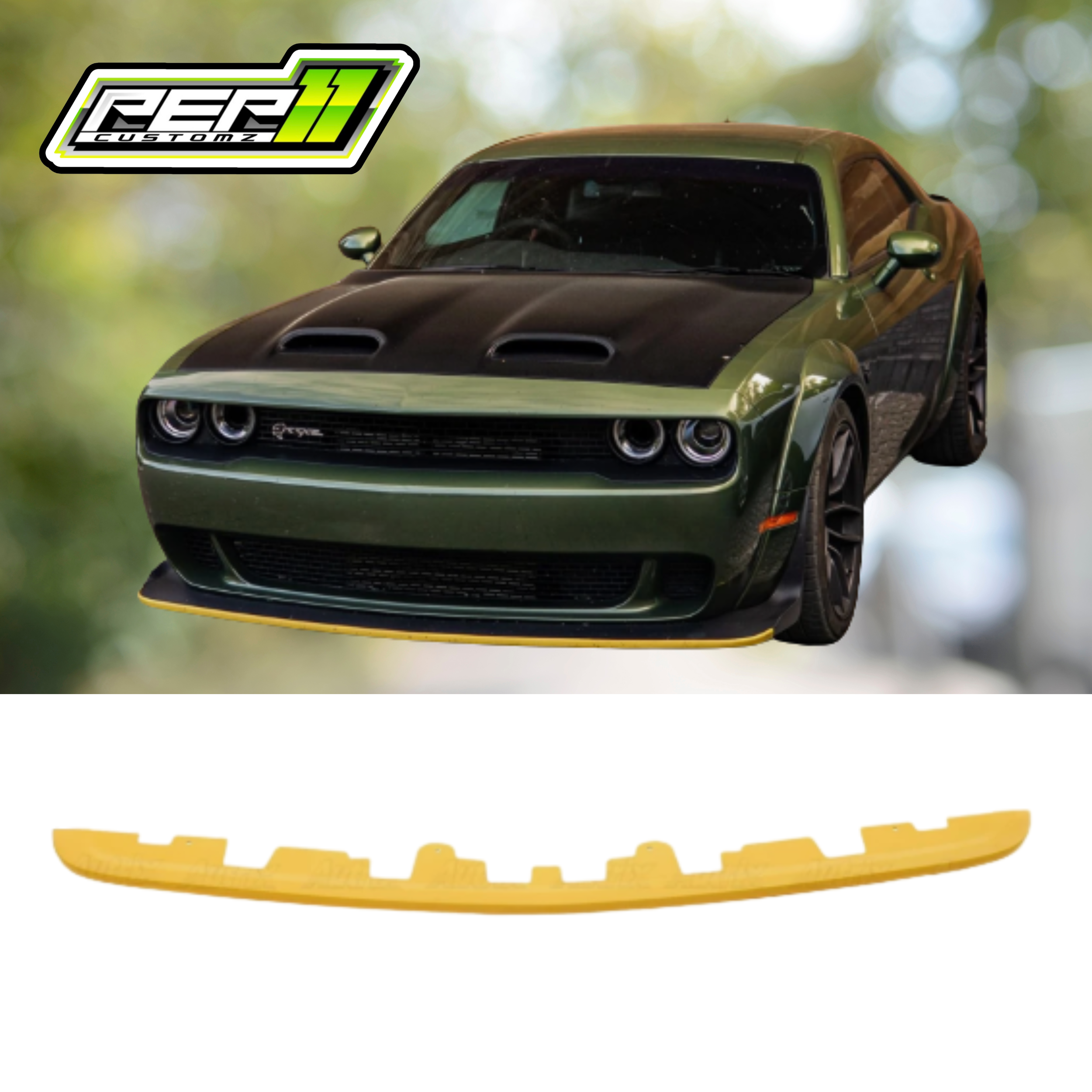 Yellow Lip guard protector / front splitter banana for Challenger Hellcat/Scatpack bumper Widebody