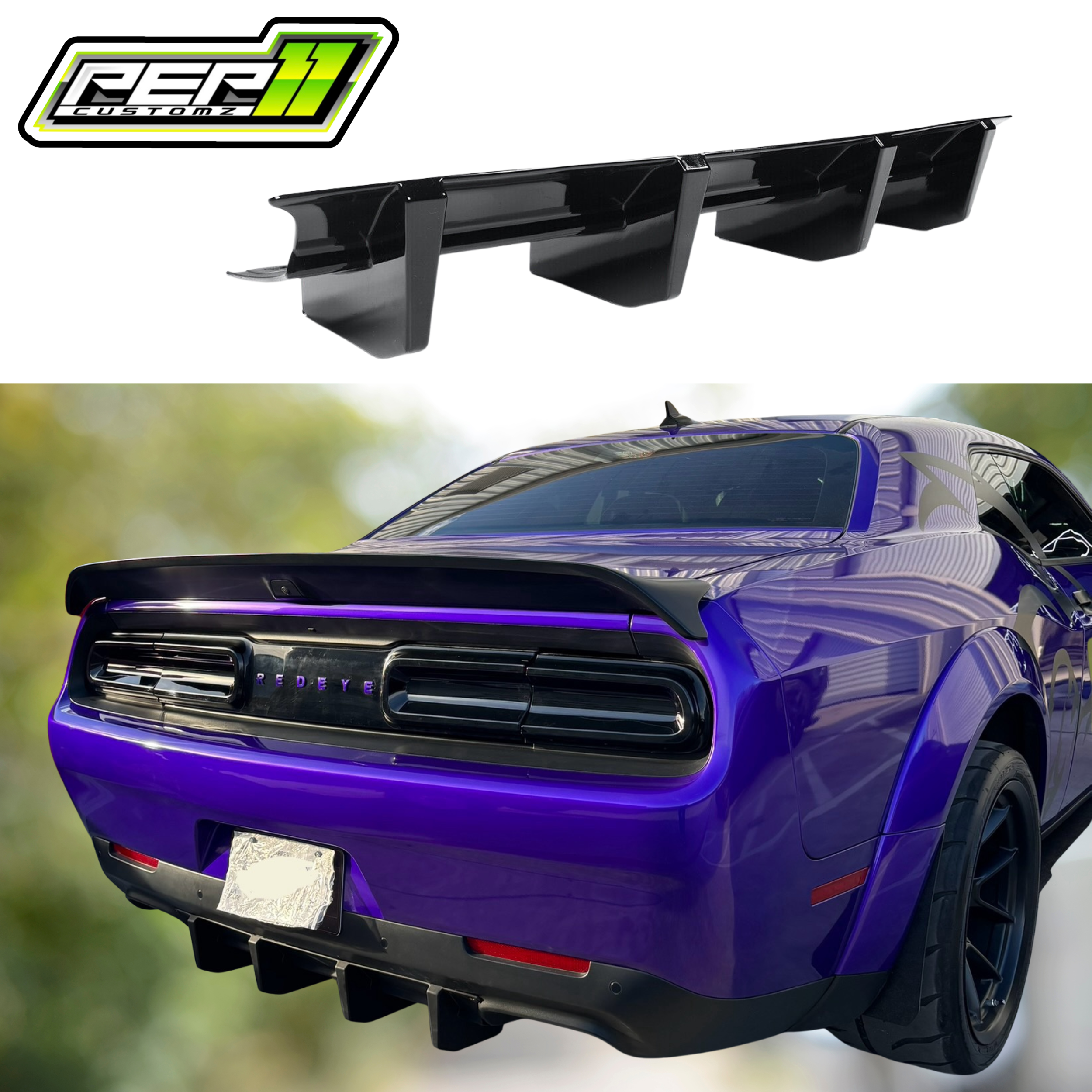 Challenger Rear Diffuser Fin Plate for R/T SRT SXT HELLCAT 2015+