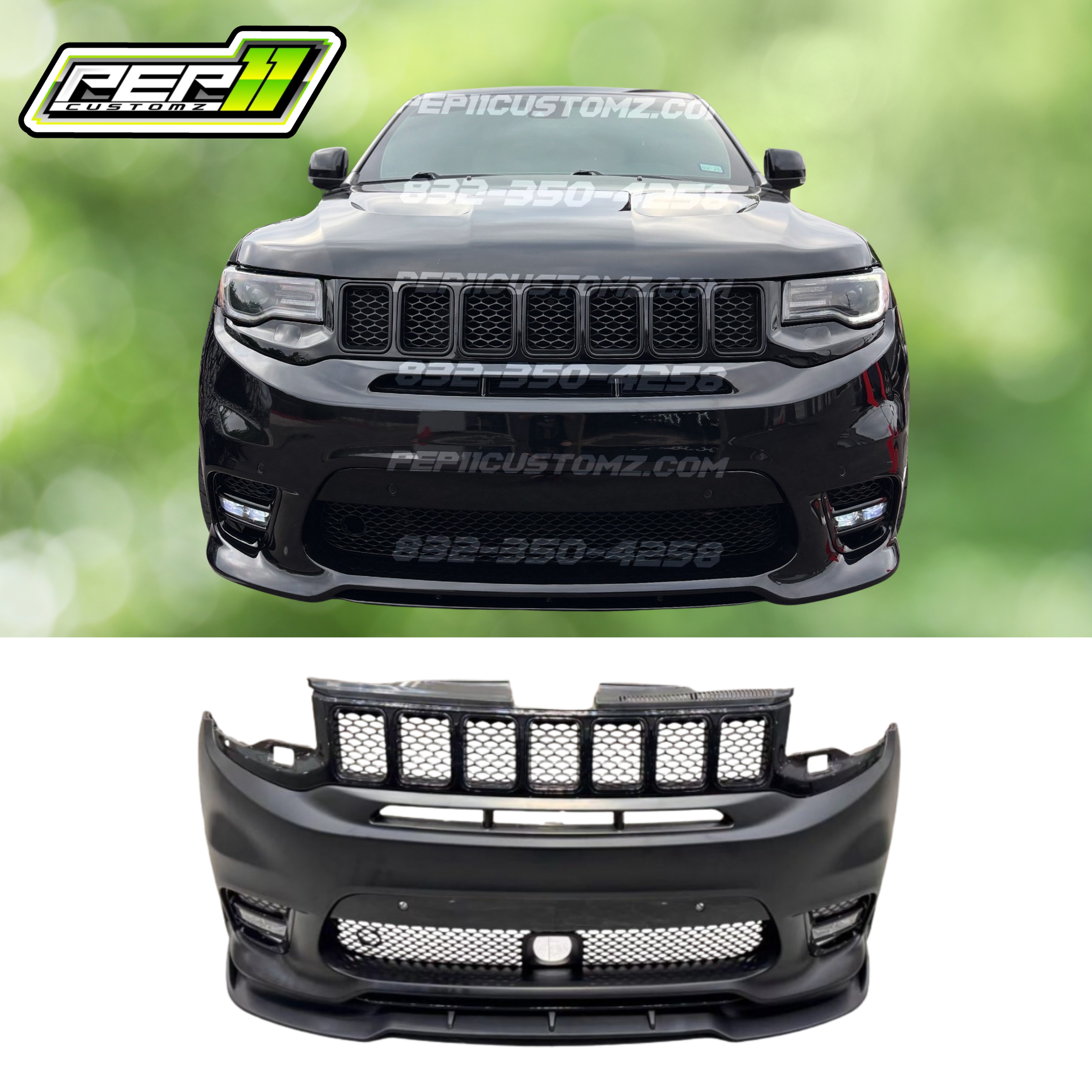 Jeep Grand Cherokee Trackhawk SRT Style Front Bumper 2014+ *WE DO NOT SHIP HOODS OR BUMPERS; PICKUP FROM OUR SHOP LOCATIONS ONLY*